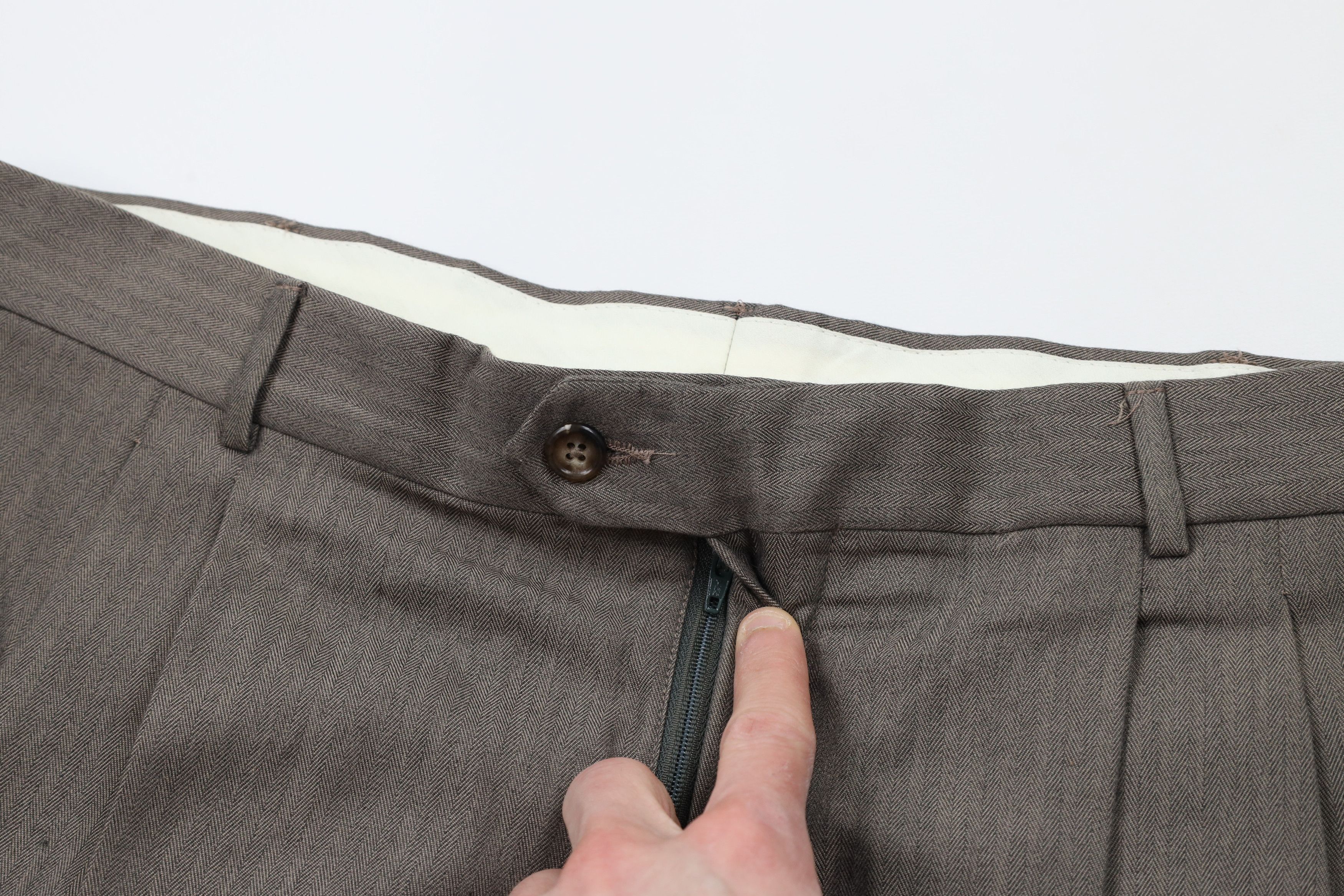 Ralph Lauren × Vintage Vintage 90s Chaps Ralph Lauren Herringbone Chino Pants Size US 38 / EU 54 - 7 Thumbnail