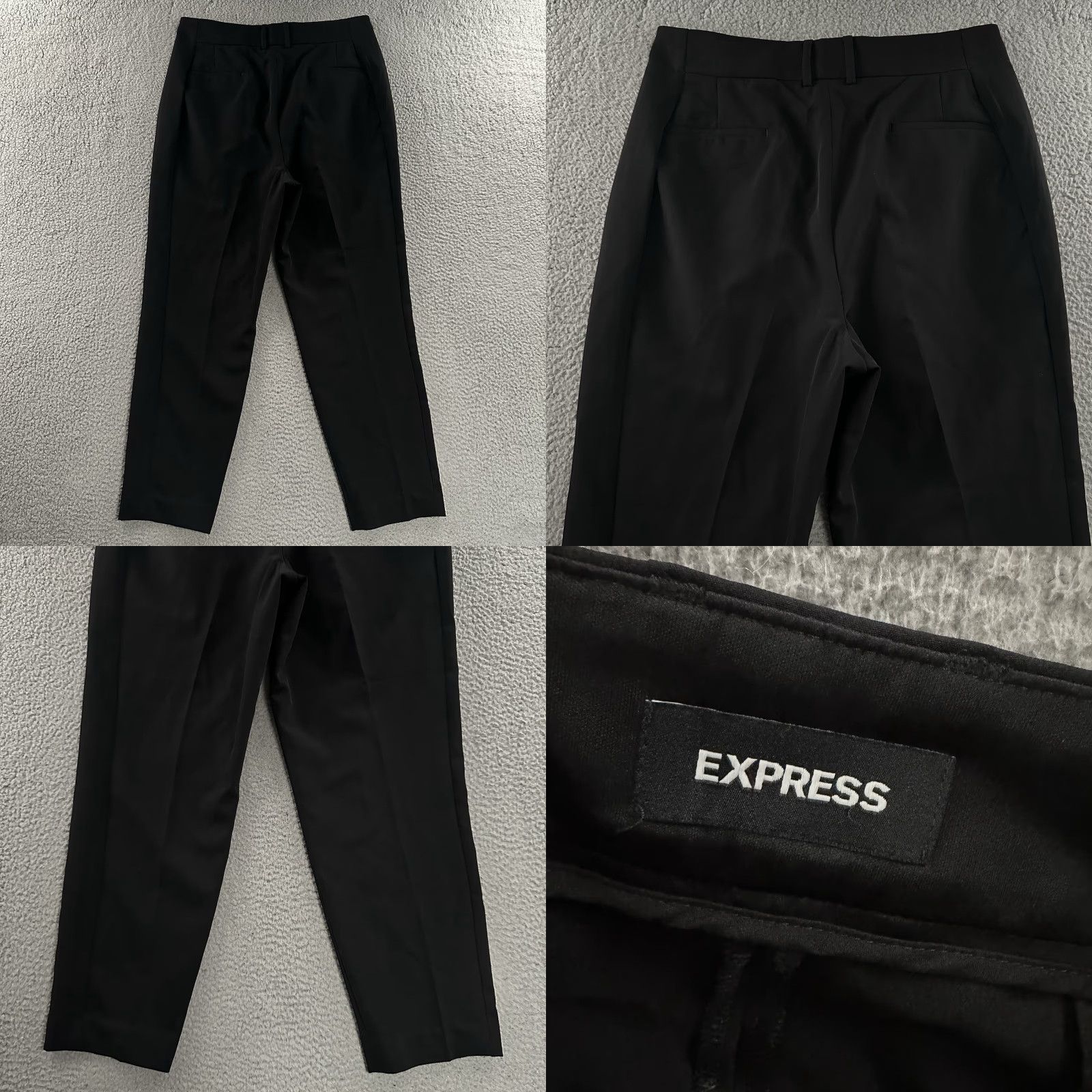 Express Express Womens Pants Size 12 Black Ankle High Rise Career Polyester Blend Size 34" / US 12 / IT 48 - 9 Thumbnail