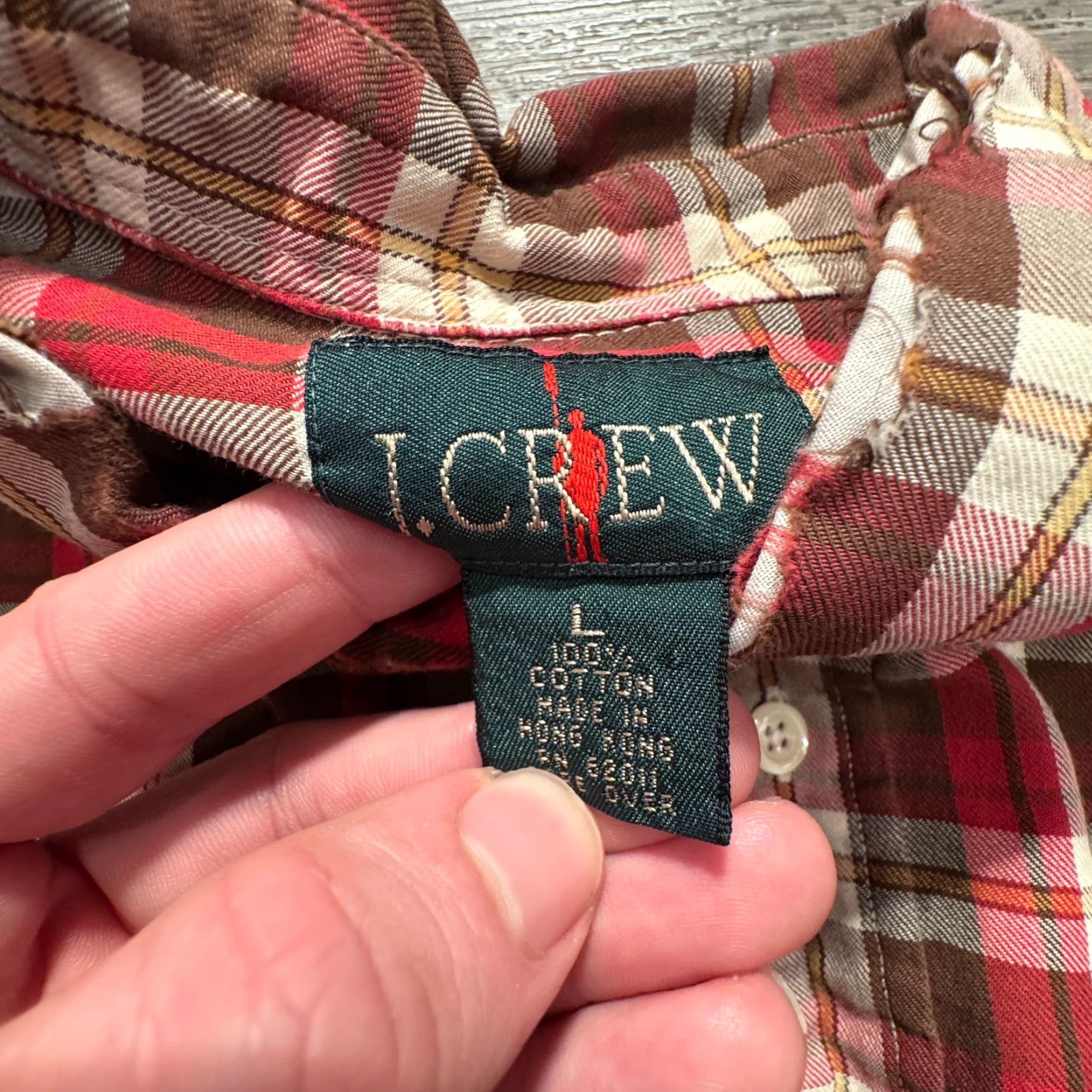 J.Crew VINTAGE J.CREW SHIRT Mens L Plaid Oarsman Flannel Button-Up Cotton Adult Size US L / EU 52-54 / 3 - 3 Thumbnail