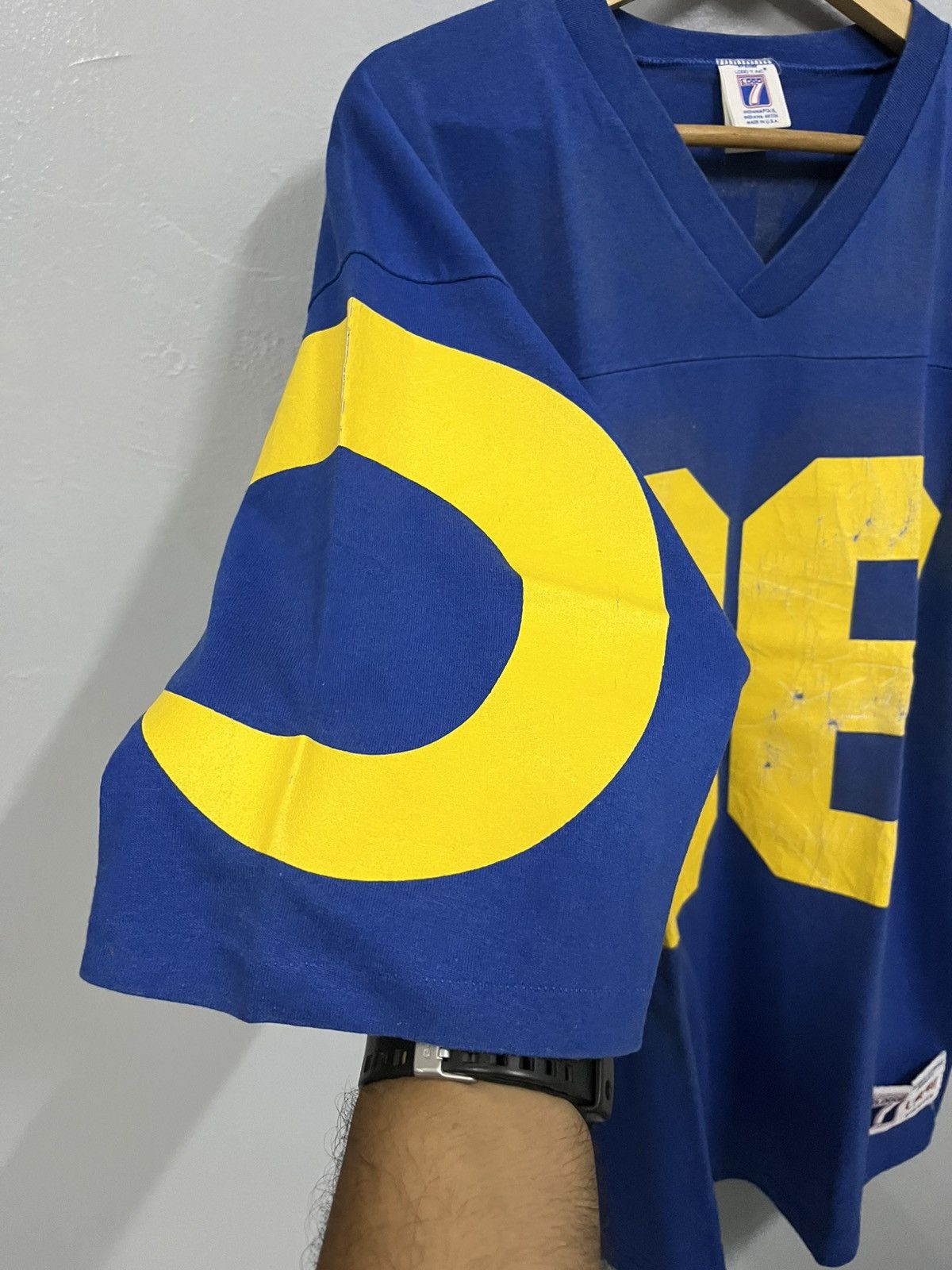 Vintage Vintage Logo 7 Los Angeles Rams Jerome Bettis Tee Size US L / EU 52-54 / 3 - 6 Thumbnail