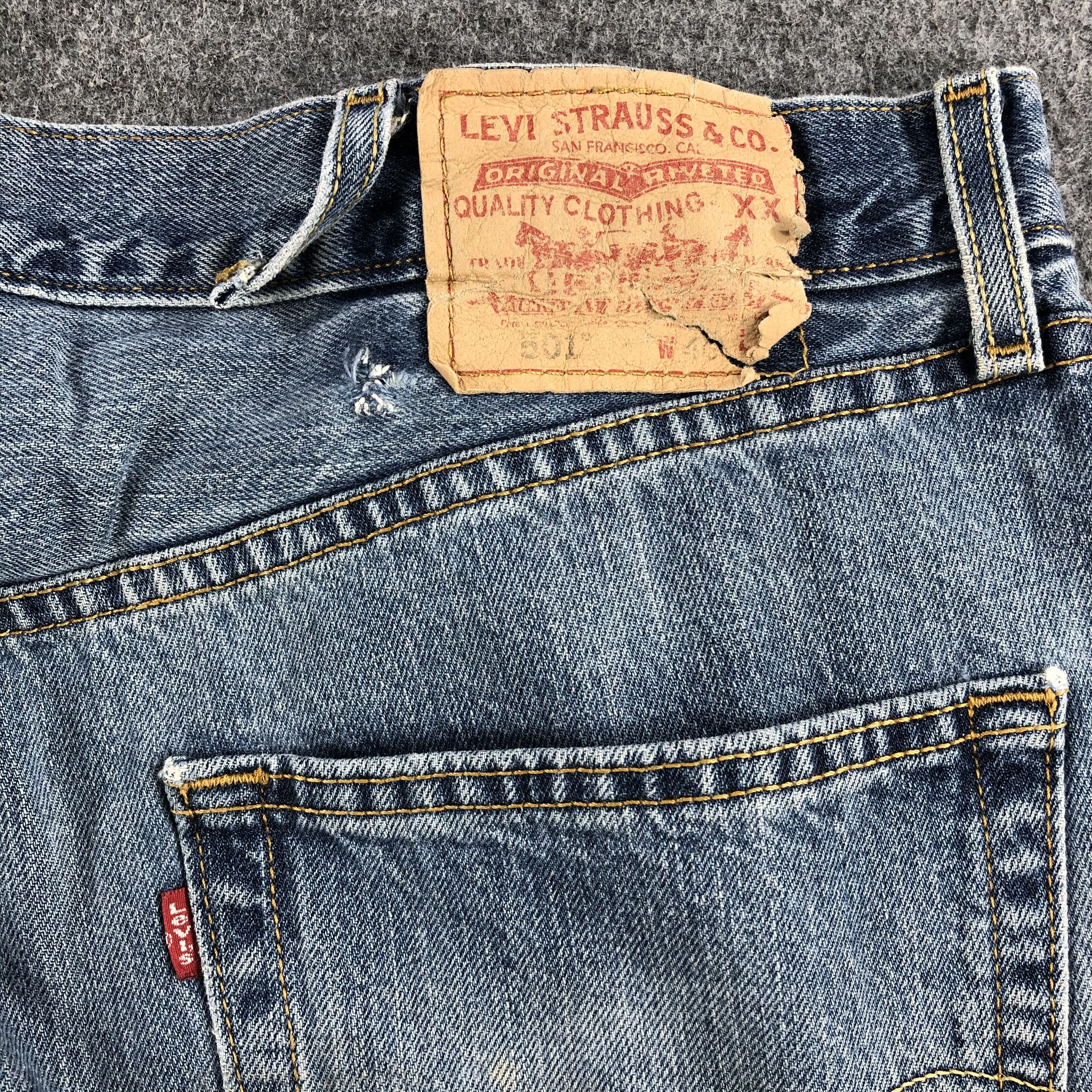 Levi's Vintage 90s Blue Wash Levis 501 Jeans-J1467 Size US 40 / EU 56 - 5 Thumbnail