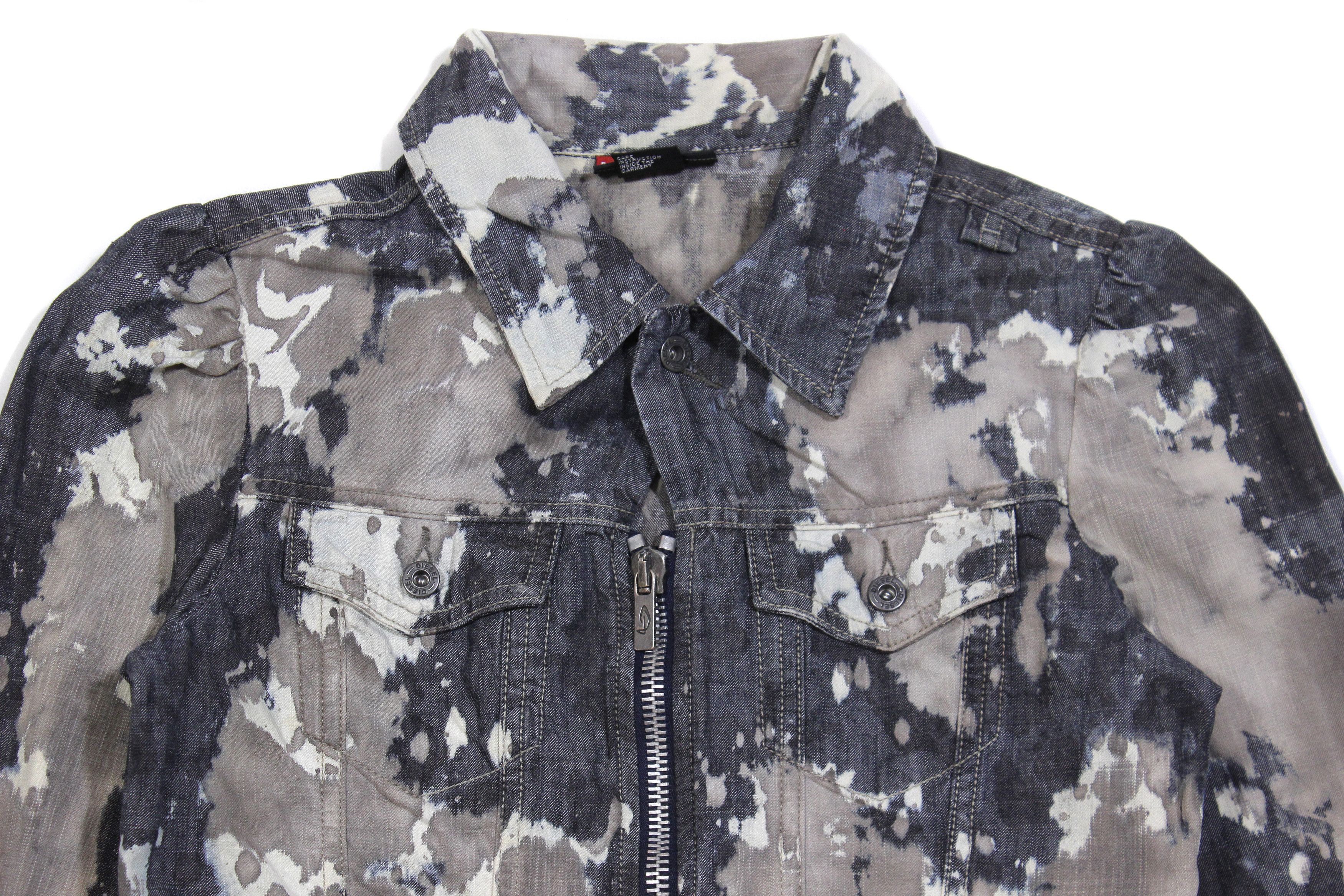 Diesel 00S Tie Dye Denim Jacket Vintage Size S / US 4 / IT 40 - 3 Thumbnail