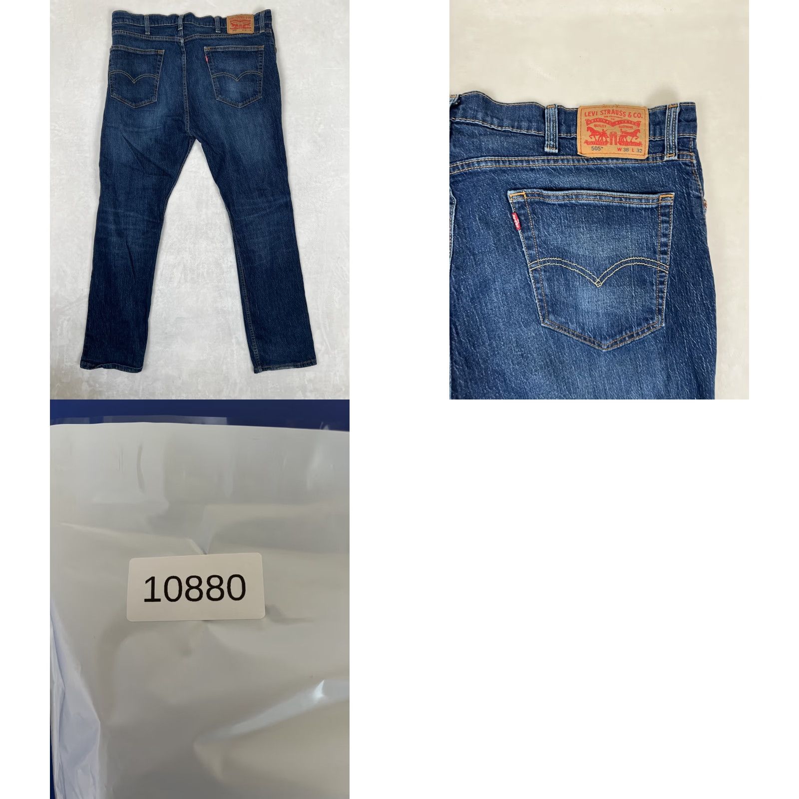 Levi's VINTAGE Levi’s 505 Jeans Blue Denim 38x30 Regular Straight 5-Pocket 90s USA Mexico Men Medium Wash Giftbox Size US 38 / EU 54 - 8 Thumbnail