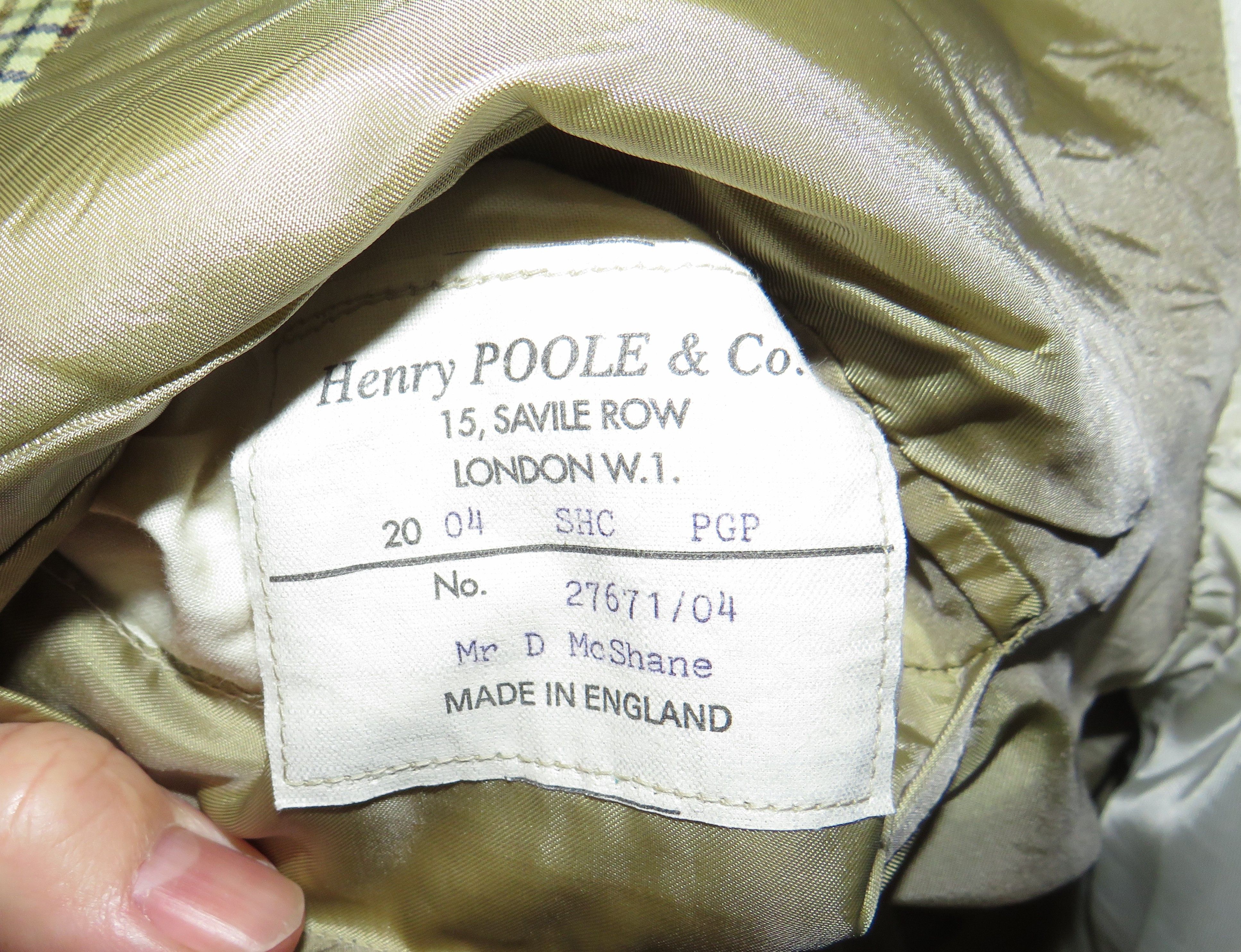 Henry Poole Savile Row Bespoke Cream Checked Two Button Sport Coat 44R Size 44R - 12 Thumbnail