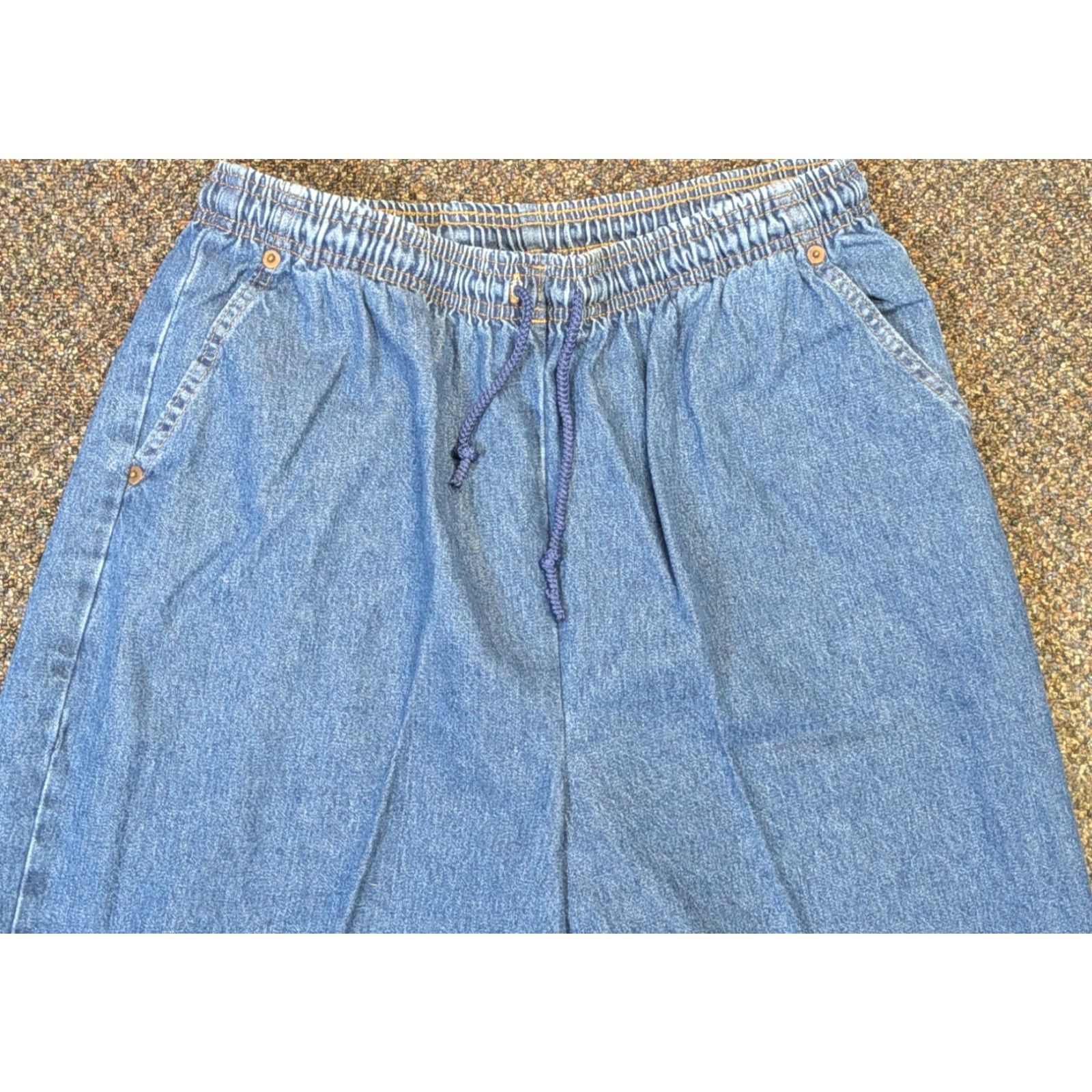 Vintage VINTAGE Bobbie Brooks Jeans Female 18P Petite Elastic Waist Pull On Dark Stonewash Stretch Jegging blue Size 40" / US 18 - 2 Thumbnail
