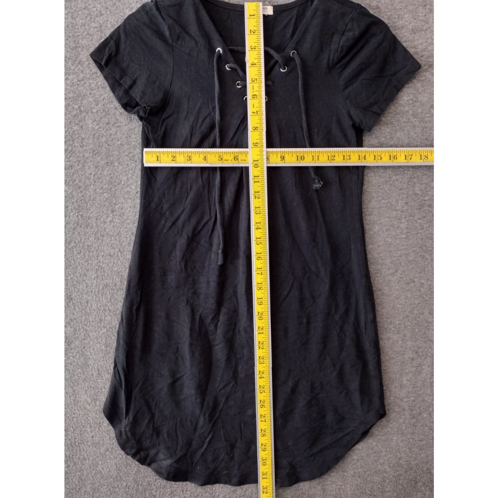 Vintage Heart & Hips Sundress Shirt Dress Juniors M Black Knee Length Cap Sleeve Knit 60% Cotton 35% Rayon 5% Spandex Casual Summer Vintage: No Size 32" / US 10 / IT 46 - 4 Thumbnail