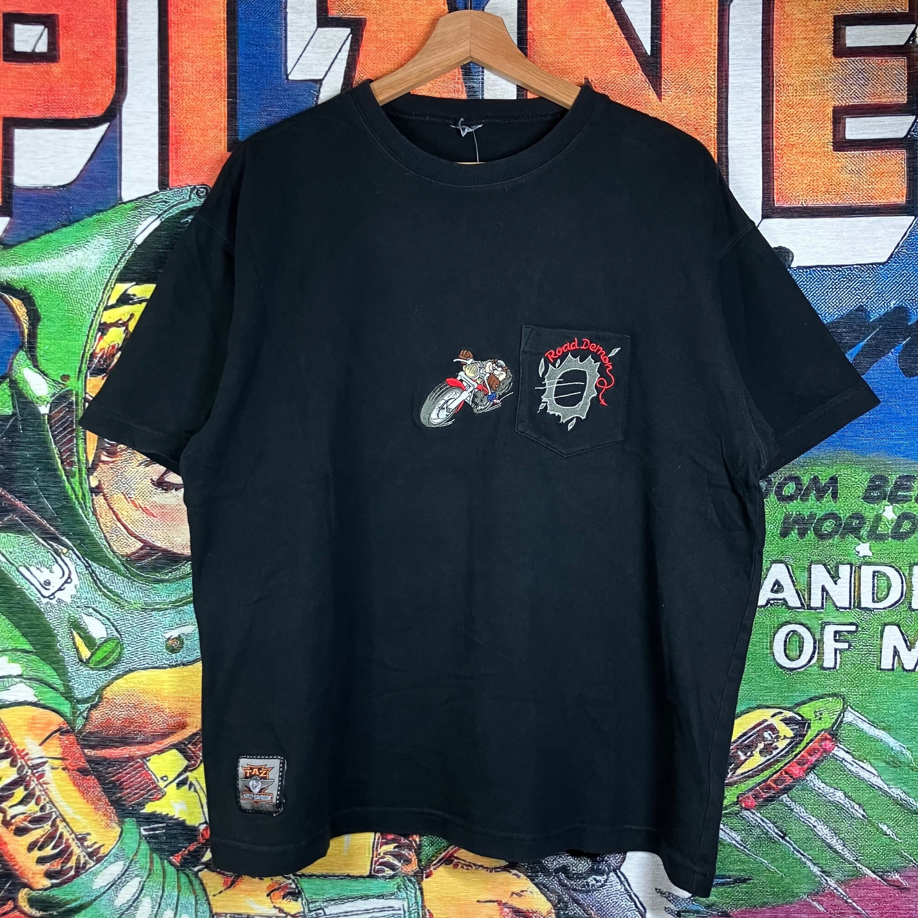 Harley Davidson × Vintage Vintage 90s Harley Davidson “Road Demon” Biker Taz Embroider Size US M / EU 48-50 / 2 - 1 Thumbnail