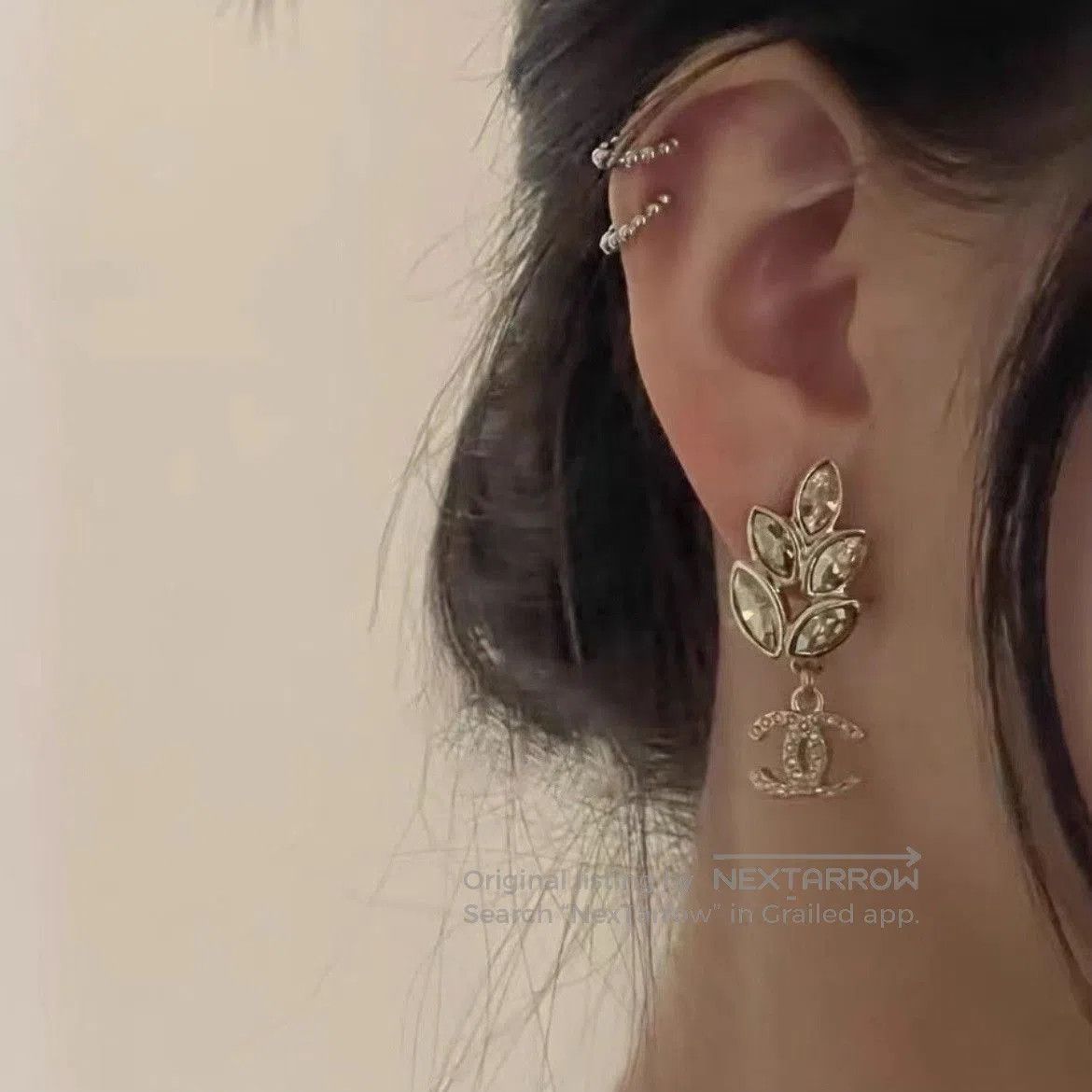 Chanel Chanel 22k Wheat Crystal Double C Earrings. Size ONE SIZE - 3 Thumbnail