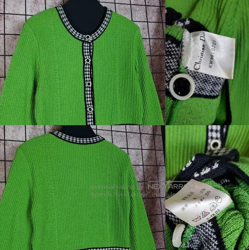 Dior Dior Green Wool-Blend Long Sleeve Top . Size M / US 6-8 / IT 42-44 - 3 Thumbnail