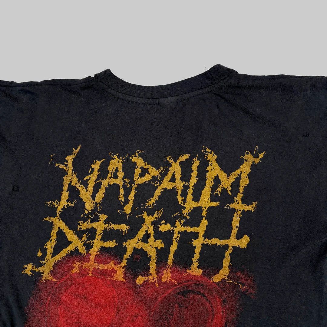 Band Tees Napalm Death 1990 90s Vintage Harmony Corruption T-Shirt Size US L / EU 52-54 / 3 - 4 Thumbnail