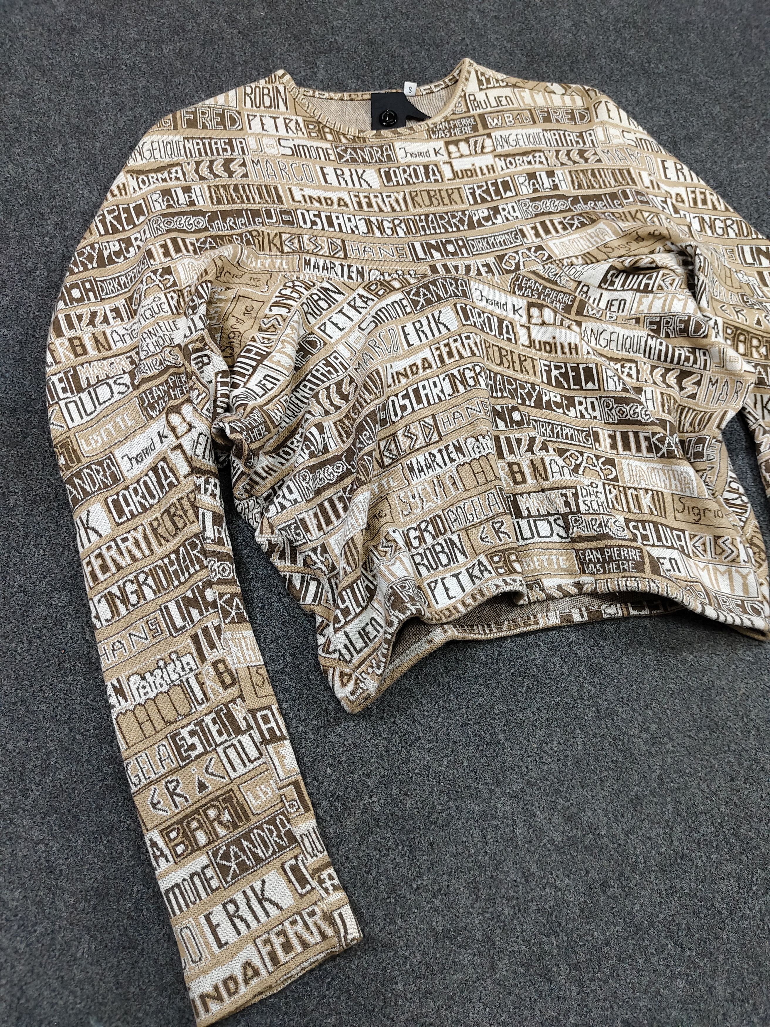 Bernhard Willhelm 2000s Bernhard Willhelm-Archived AOP Typography Batwing Knit Size S / US 4 / IT 40 - 8 Thumbnail