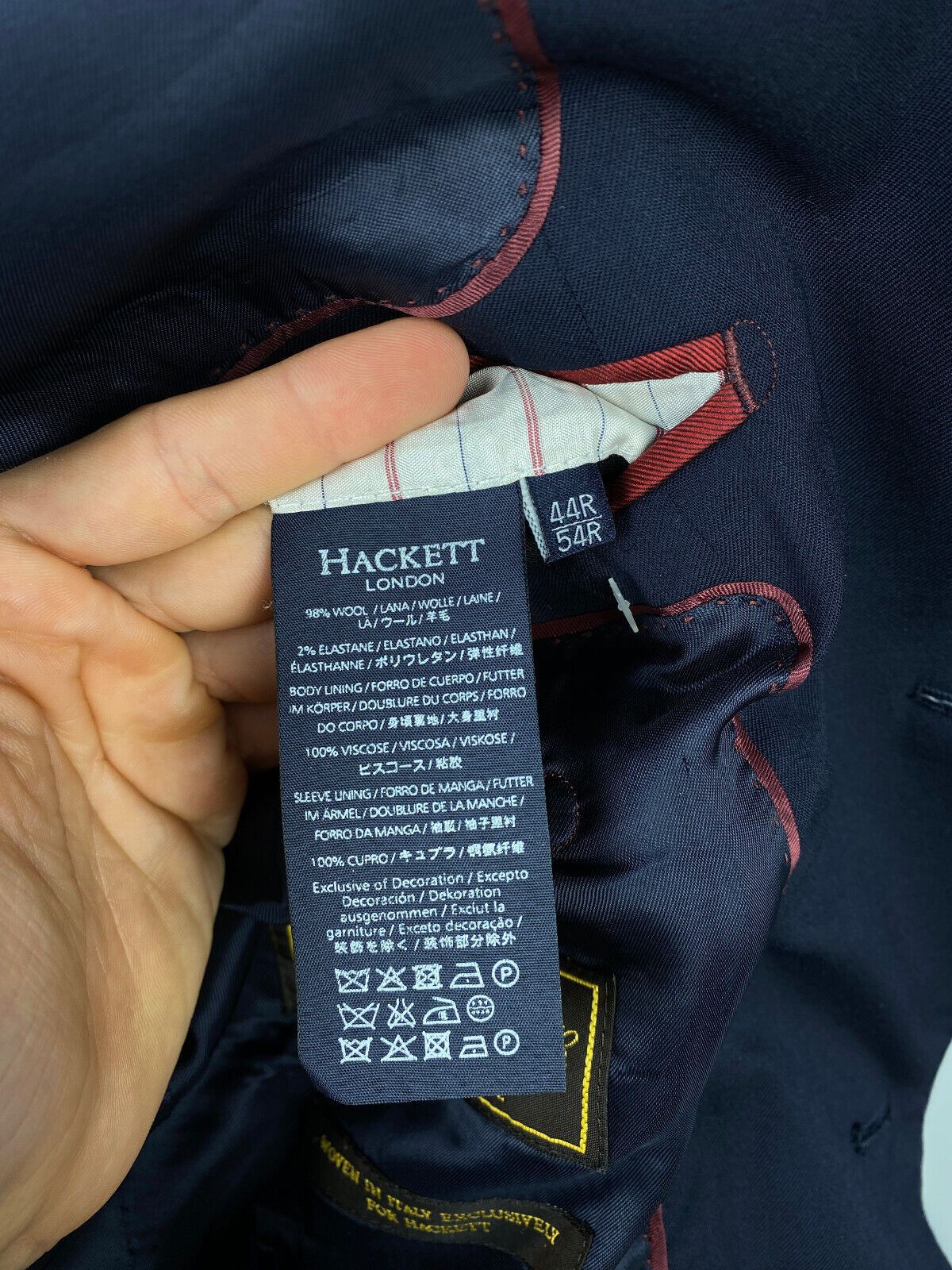 Hackett Hackett ing Loro Piana Wool Button Suit Blazer Jacket Size 44R - 15 Thumbnail