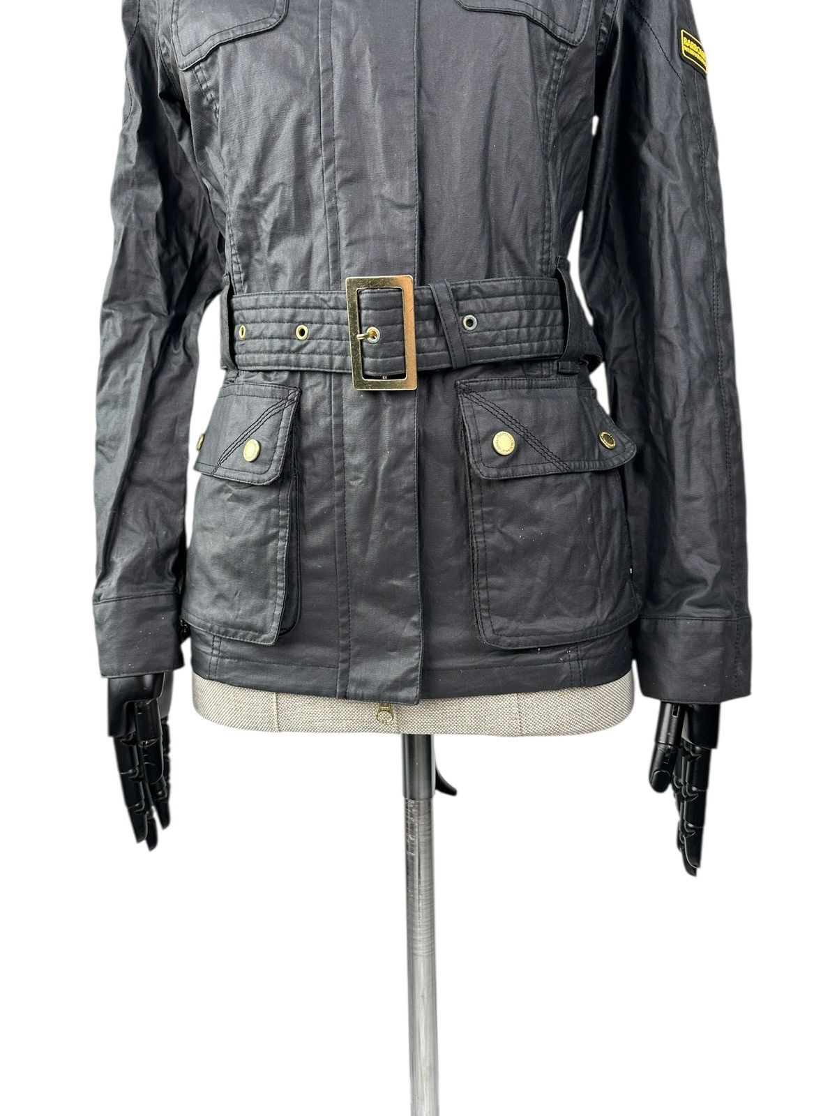 Barbour BARBOUR INTERNATIONAL Bearings Linen Cotton Biker Jacket Size S / US 4 / IT 40 - 4 Thumbnail