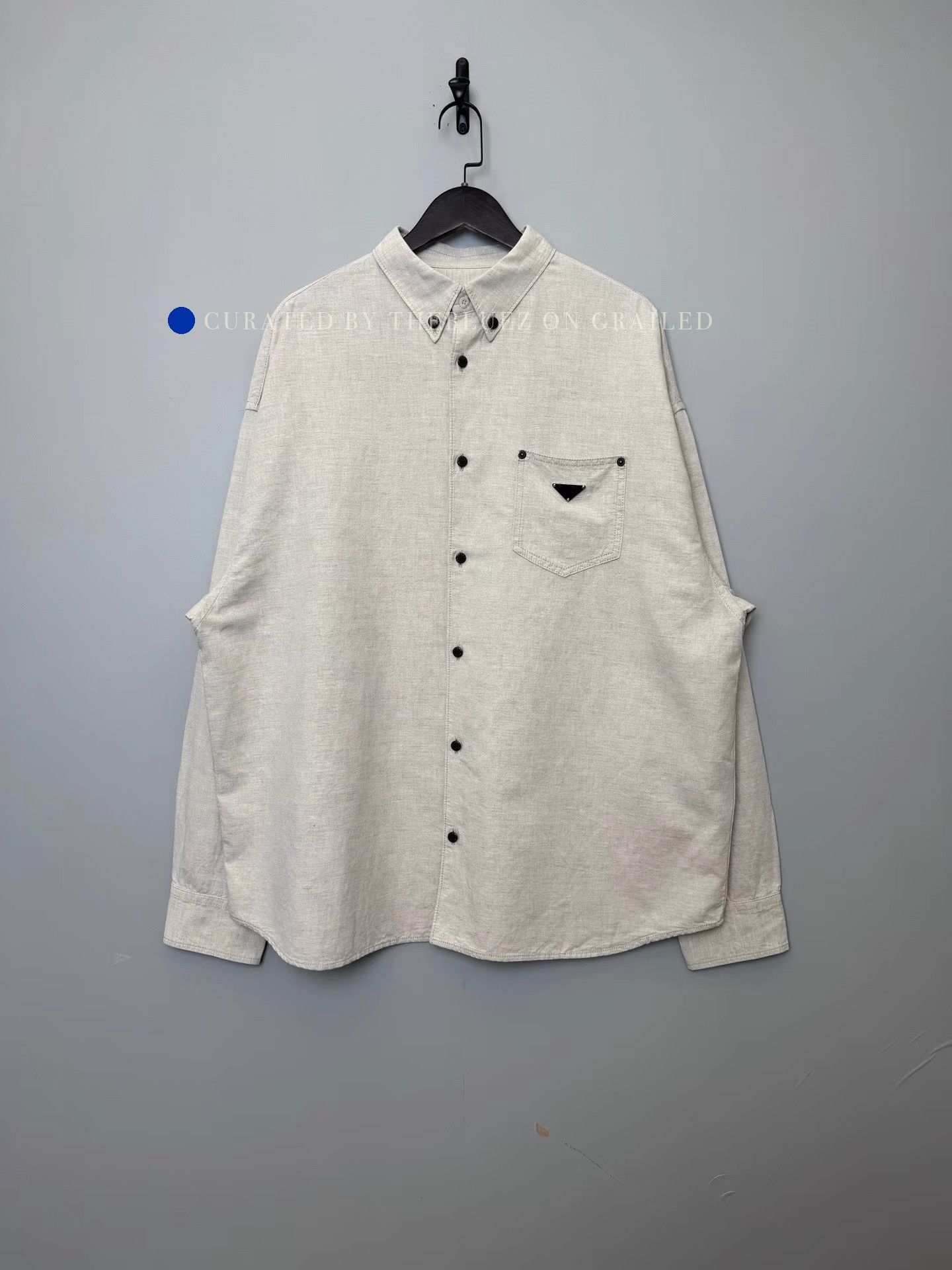 Prada Chambray Jacket with Metal Logo Size US L / EU 52-54 / 3 - 1 Thumbnail