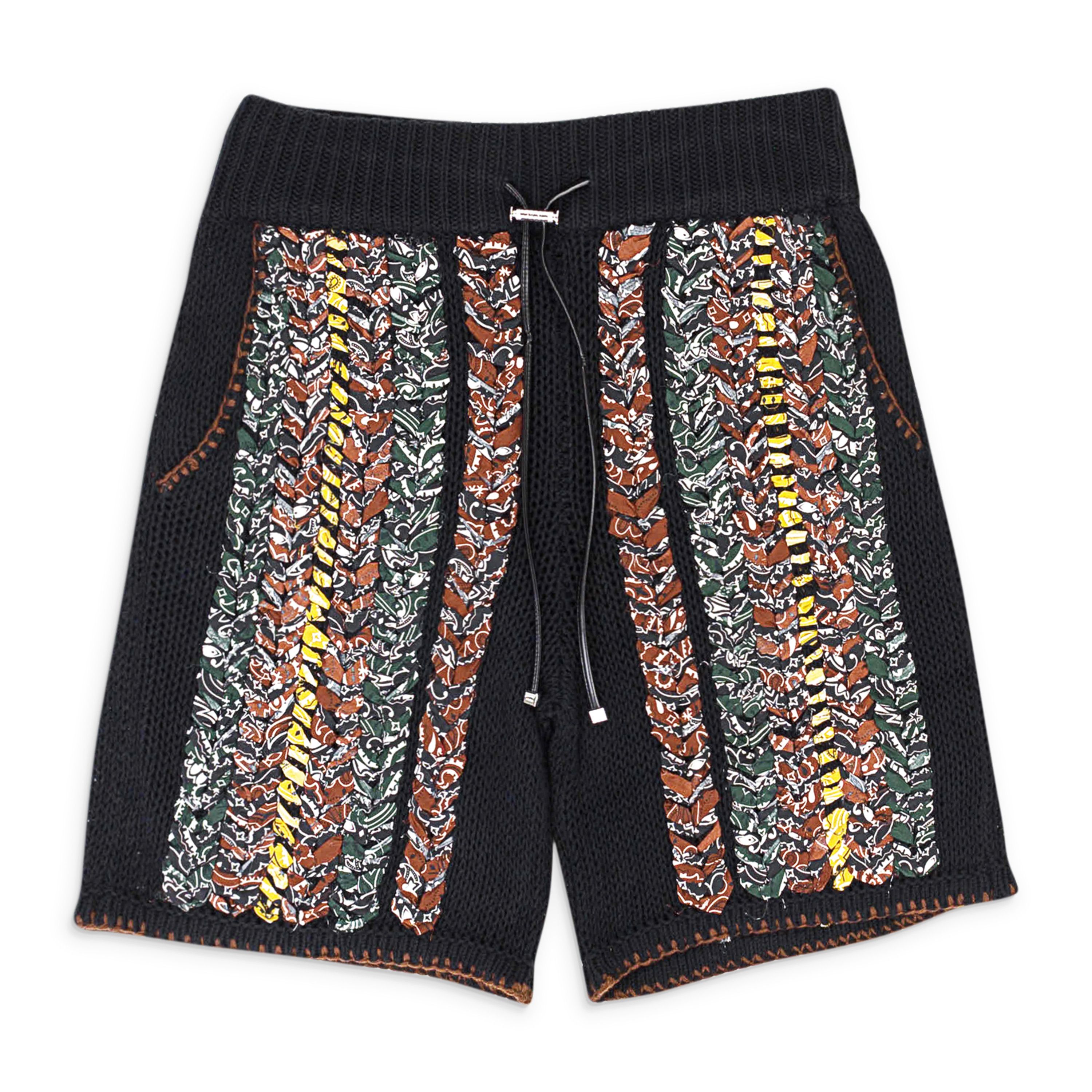 BRAIDED BANDANA BLACK SHORTS SIZE S