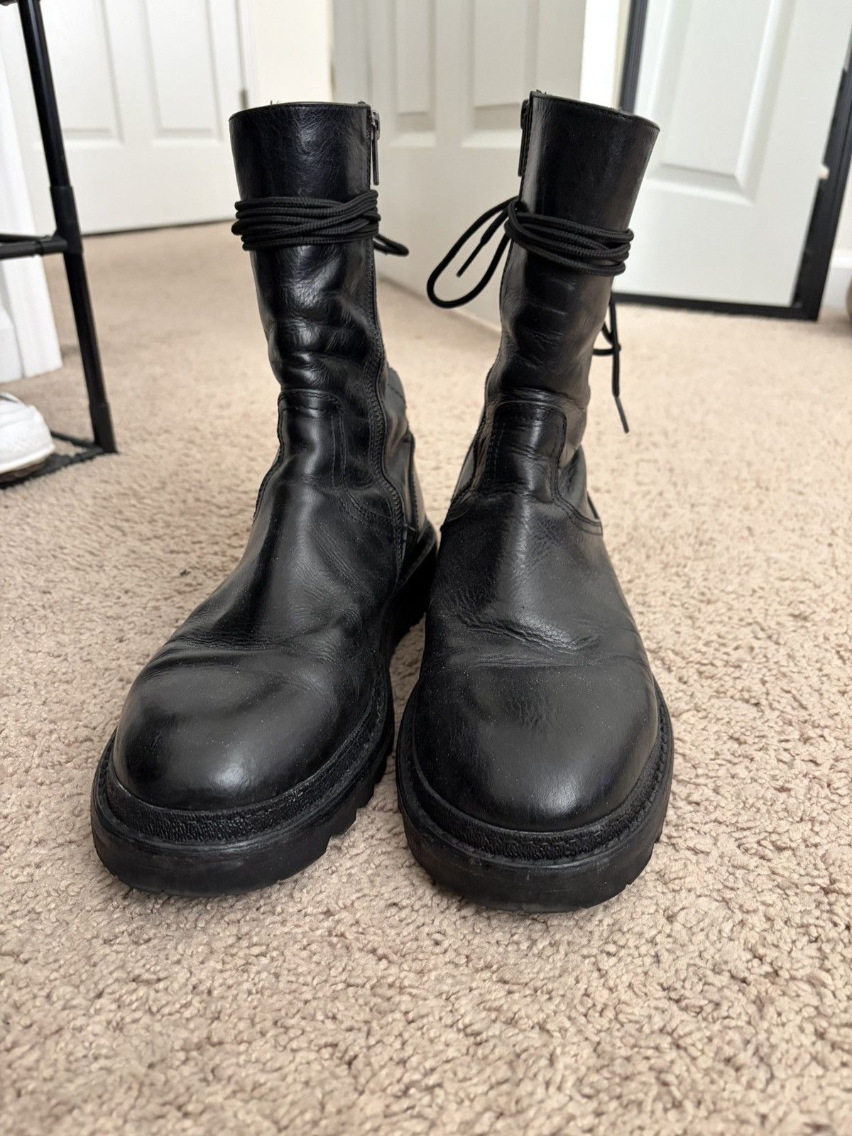 Ann Demeulemeester Back Laced Leather Boots Size US 8.5 / EU 41-42 - 2 Thumbnail