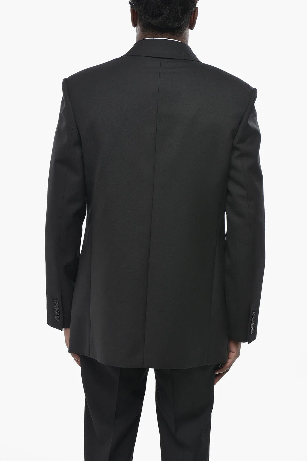 Saint Laurent Paris og1mm0426 Double-Breasted Wool Jacket in Black Size US M / EU 48-50 / 2 - 2 Thumbnail
