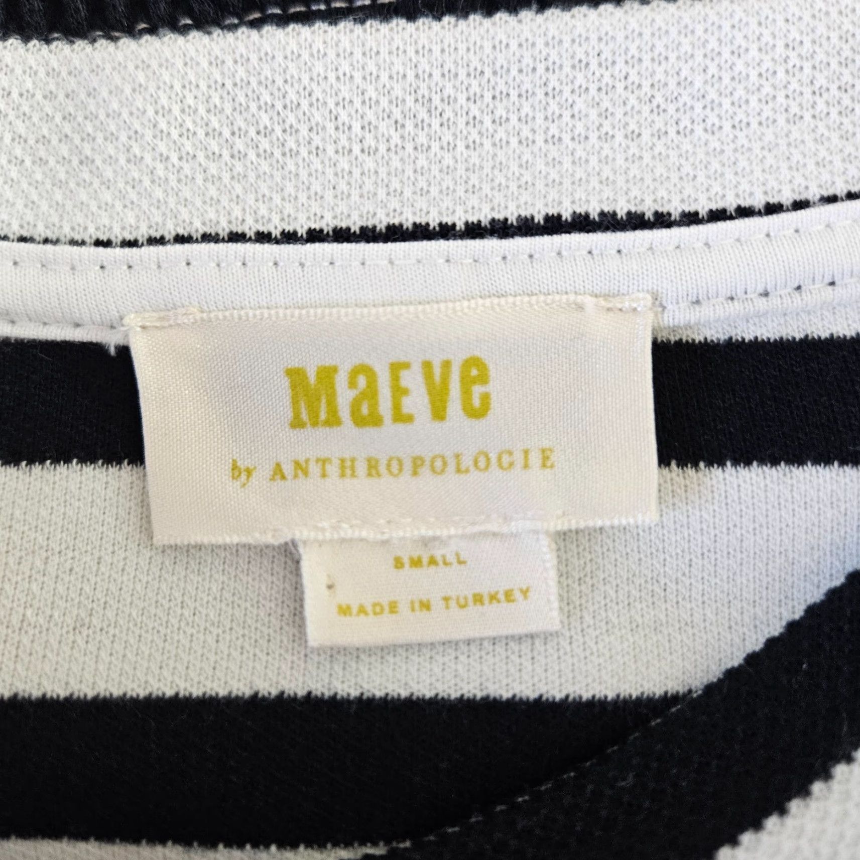 Vintage Maeve Maeve by Anthropologie Womens Top Small Black White Striped Long Sleeve Blouse Shirt Casual Womens Size S / US 4 / IT 40 - 5 Thumbnail