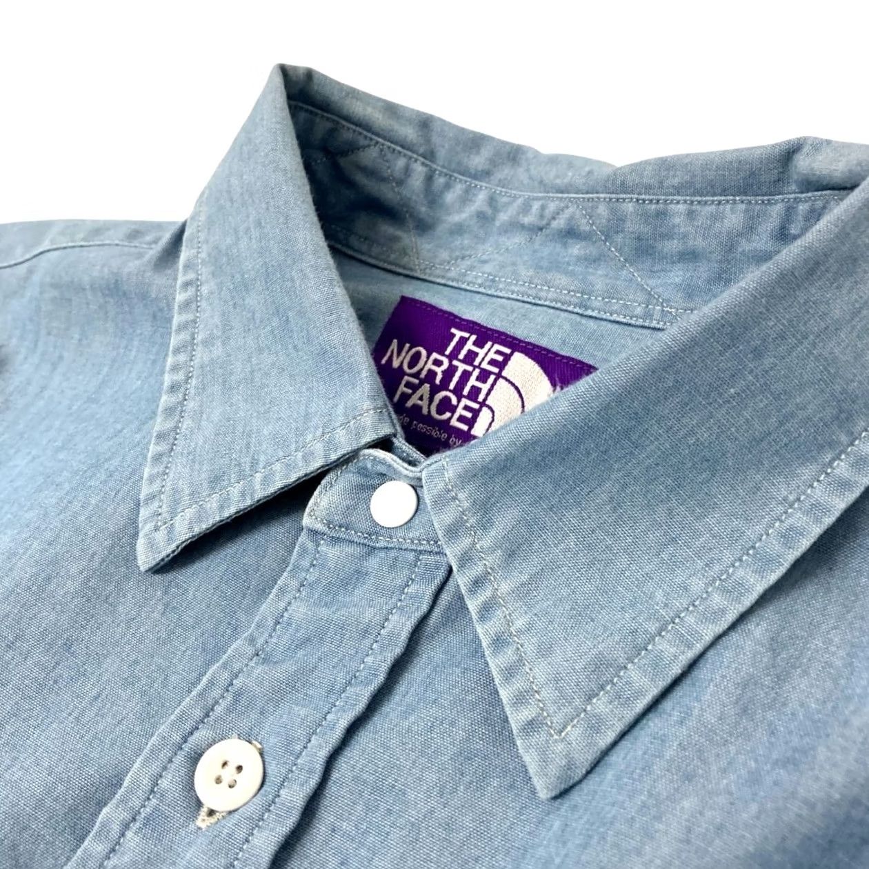 The North Face Purple Label THE NORTH FACE PURPLE LABEL CHAMBRAY FIELD SHIRT MEN INDIGO COTTON SIZE L USED Size US L / EU 52-54 / 3 - 5 Thumbnail