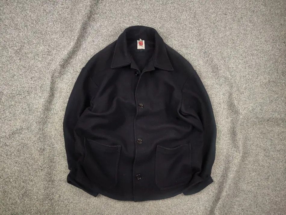 Vintage Lancashire overall Wool Chore Wool Black work Jacket