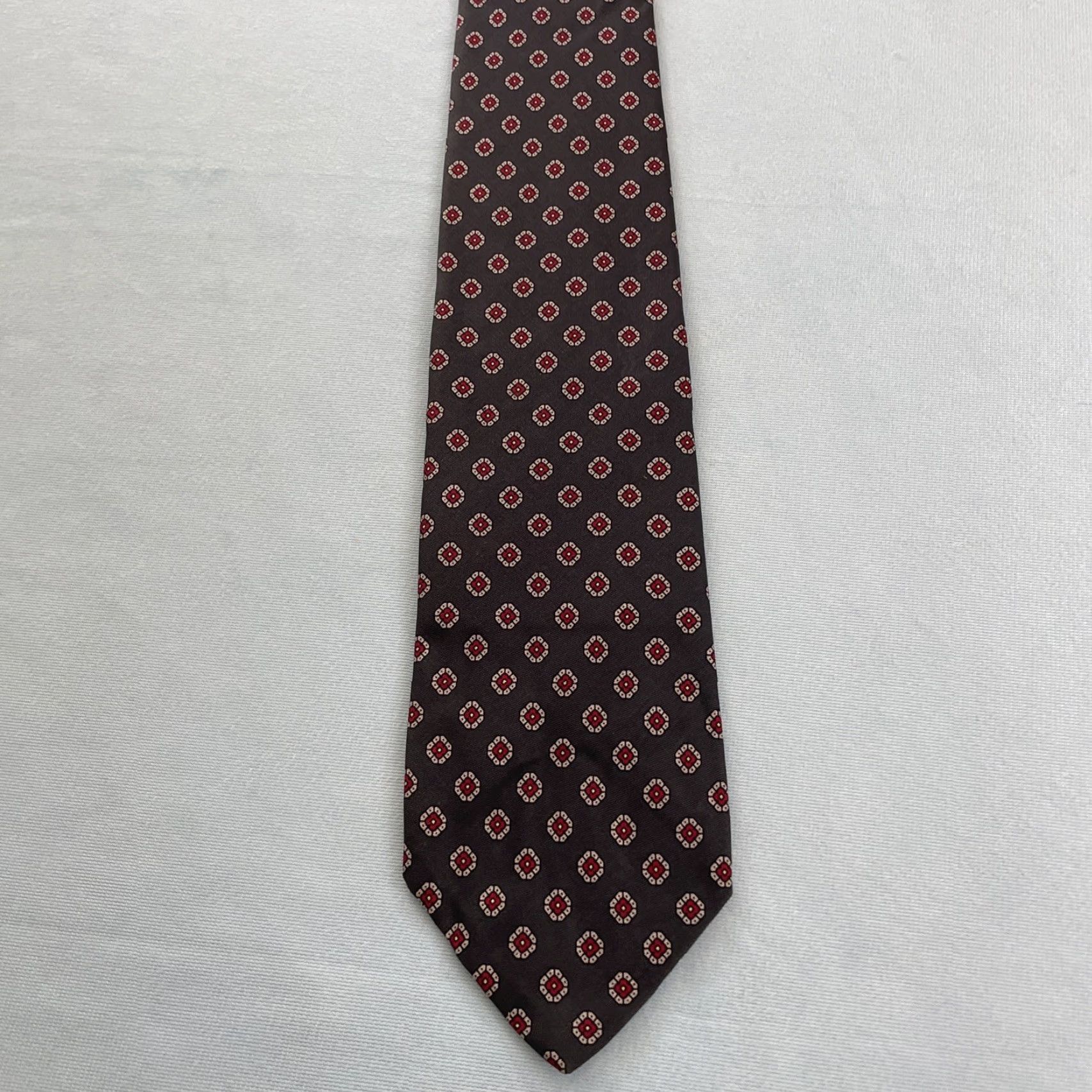 Brooks Brothers VINTAGE Brooks Brothers Makers Neck Tie Pure Silk Black Red Floral Neat 3.2x58 USA Black Red 100% Silk Tie Vintage Necktie Mens Silk Tie Size ONE SIZE - 4 Thumbnail