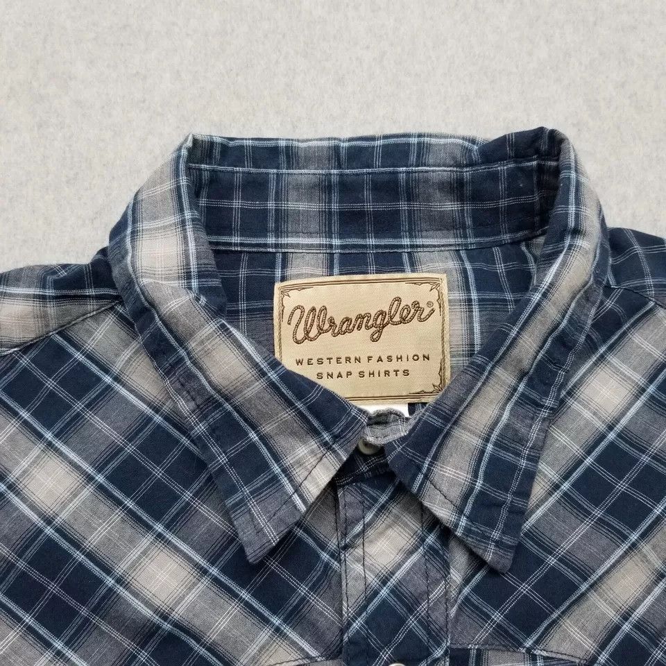 Wrangler Wrangler Western Shirt Men 2XL Plaid Pearl Snap Oversized Size US XXL / EU 58 / 5 - 5 Thumbnail