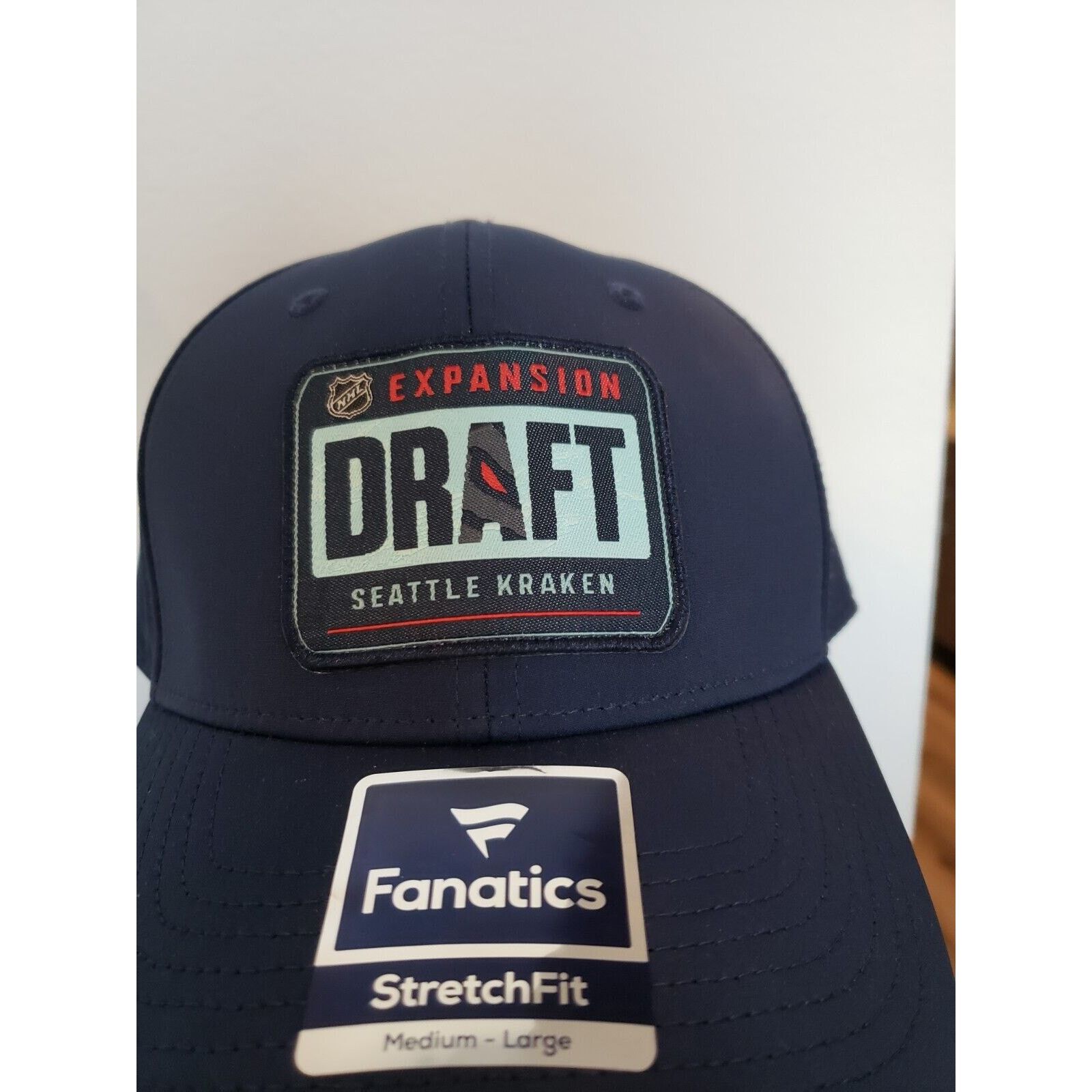Other Seattle Kraken Hat Expansion Draft Stretch M/L Navy Fanatics Size ONE SIZE - 2 Thumbnail