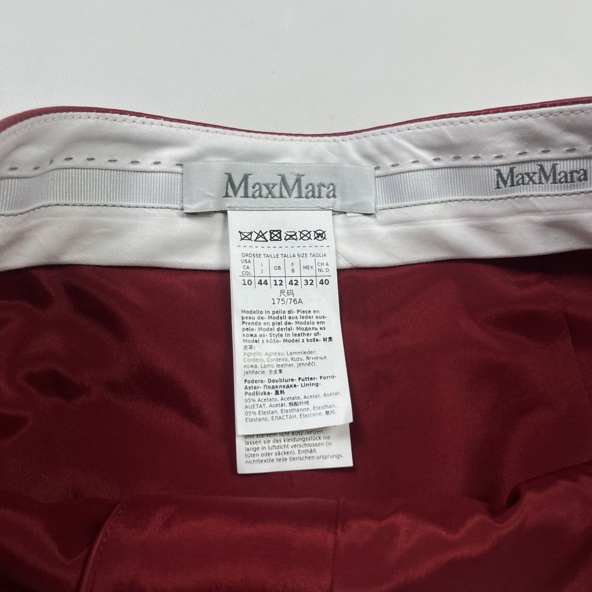 Max Mara RRP 695 $ Max Mara LACUNA Women's Leather Shorts Red Size 32" / US 10 / IT 46 - 4 Thumbnail
