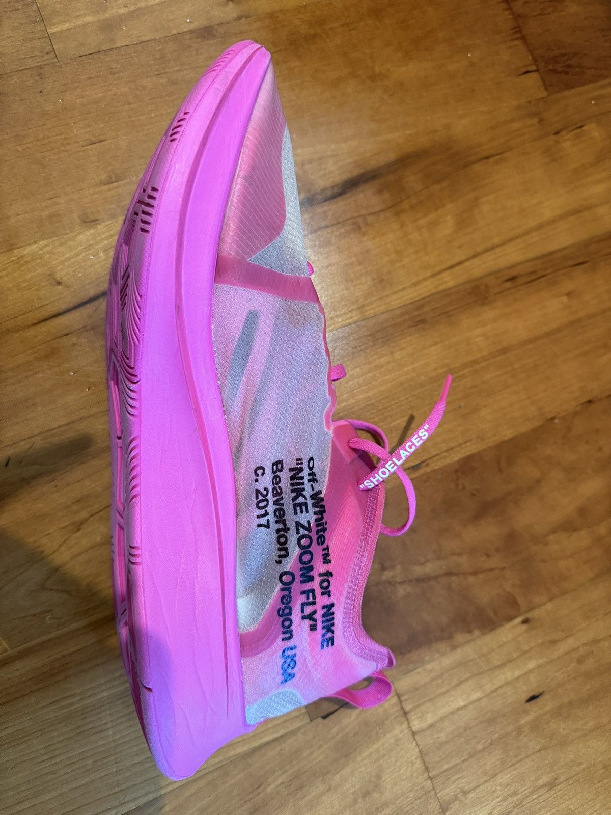 Nike × Off-White Men’s Nike Zoom Fly Tulip Pink Sz 13 Off-White Size US 13 / EU 46 - 14 Thumbnail