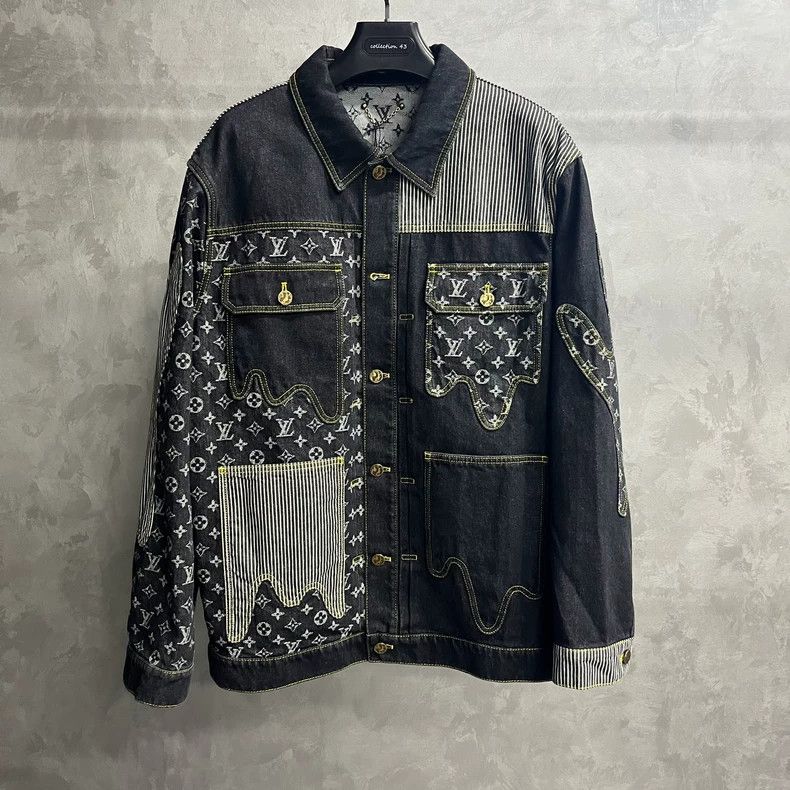 Louis Vuitton Louis Vuitton Black deconstructed patchwork denim jacket wi Size US L / EU 52-54 / 3 - 1 Thumbnail