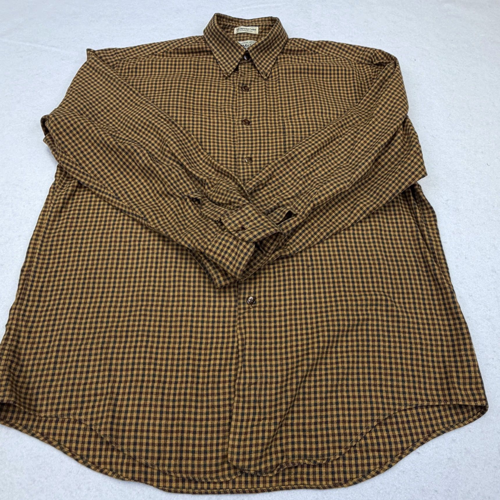 Vintage VINTAGE F.A. MacCluer Shirt Mens Large Brown Check Flannel Made USA Button Down Size US L / EU 52-54 / 3 - 5 Thumbnail