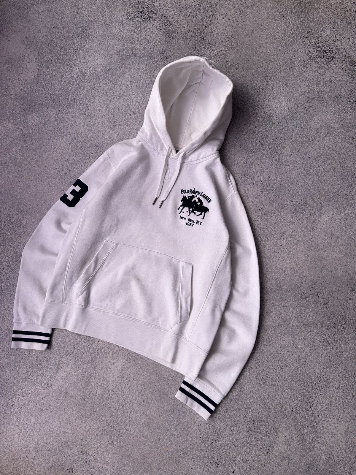 Polo Ralph Lauren × Vintage Vintage Polo Ralph Lauren New York Club White Hoodie Size US S / EU 44-46 / 1 - 3 Thumbnail