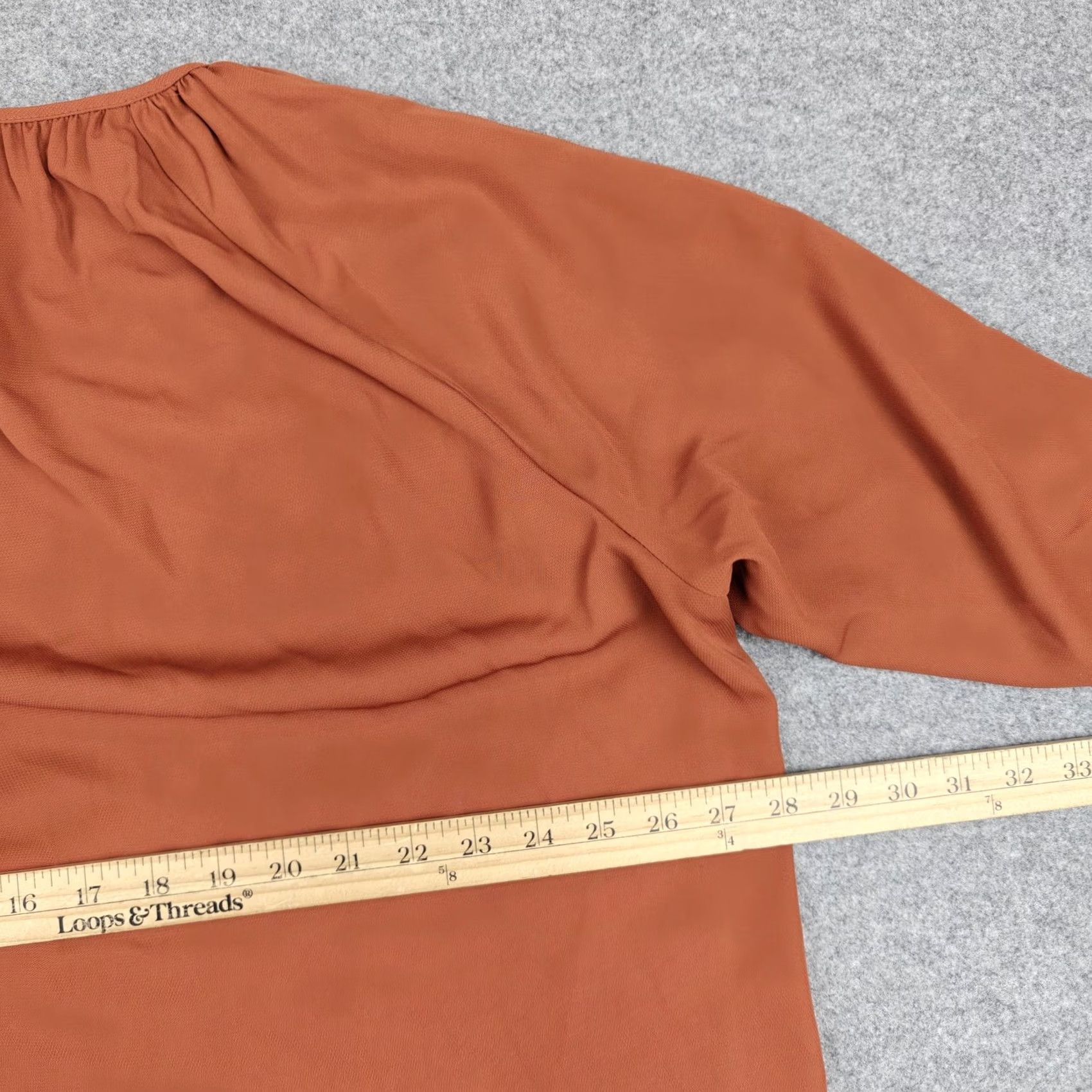 Vintage Savanna Jane Blouse Womens 2X Orange Scoop Neck Ruffle Sleeve Tunic Top Size XXL / US 16-18 / IT 52-54 - 6 Thumbnail