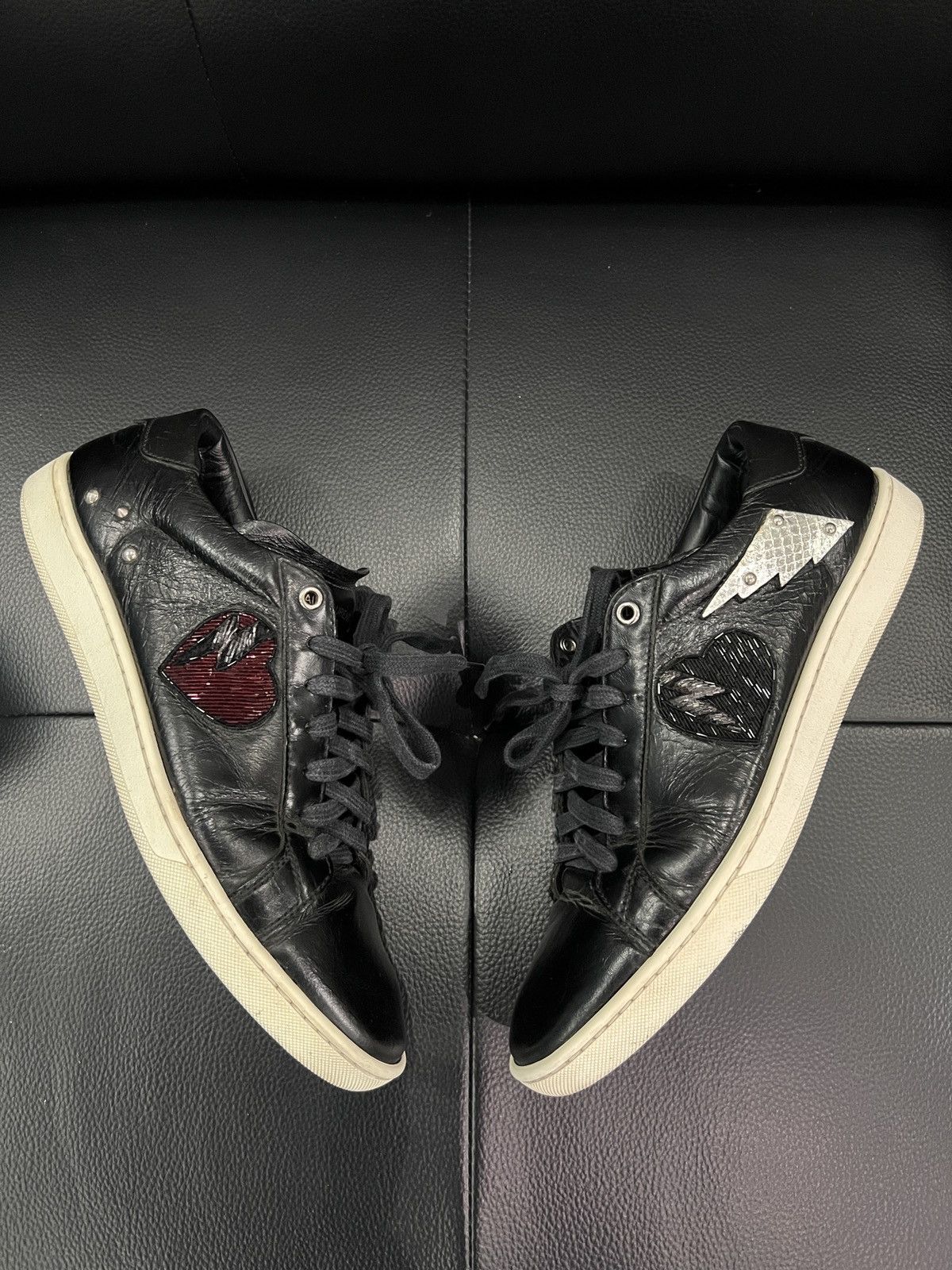 Saint Laurent Paris Saint Laurent Heart & Lightning Studded Sneakers Size US 9 / EU 42 - 7 Thumbnail
