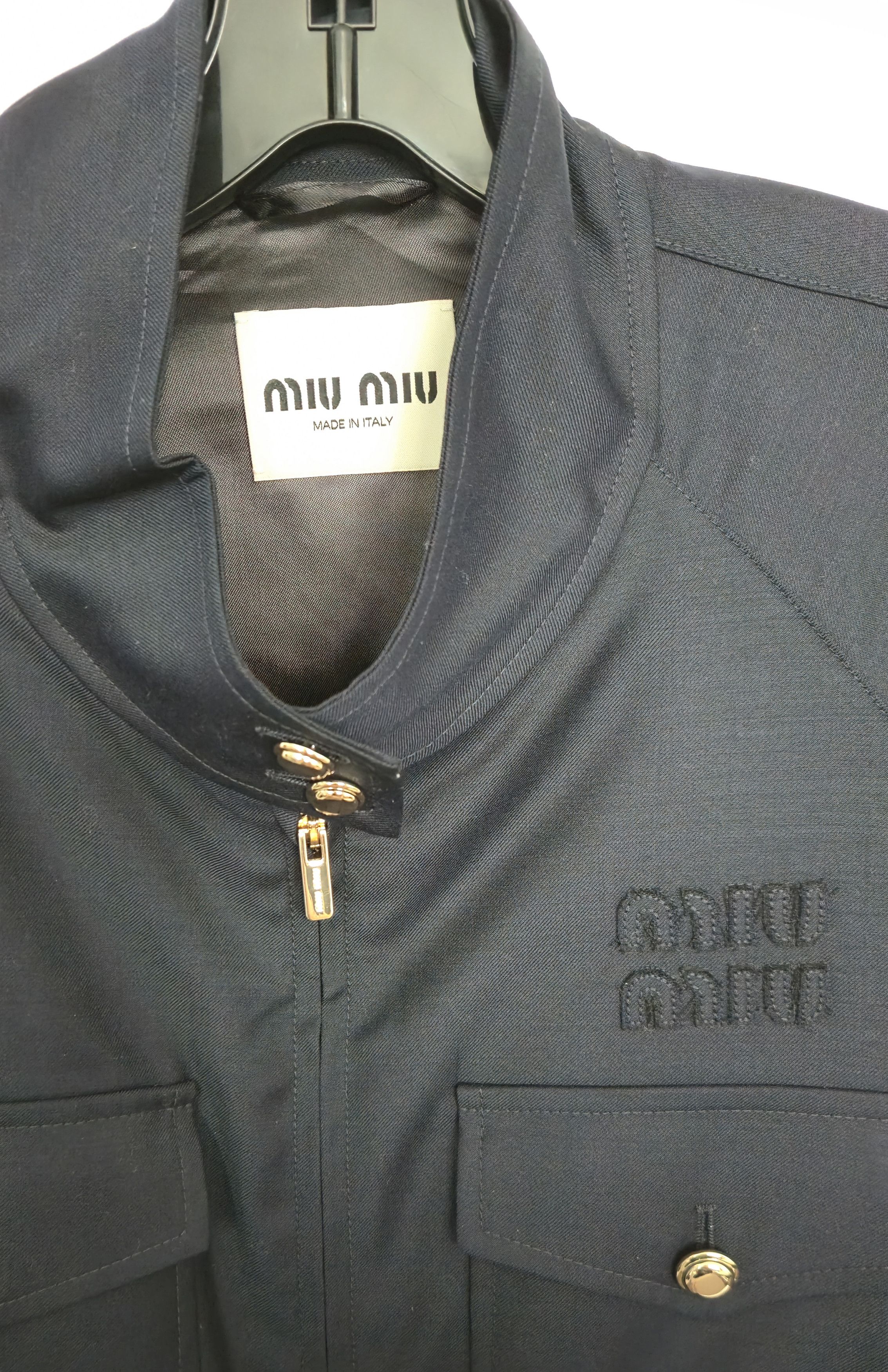 Miu Miu Miu Miu Blue Wool Blouson - Size 38 Size XS / US 0-2 / IT 36-38 - 8 Thumbnail