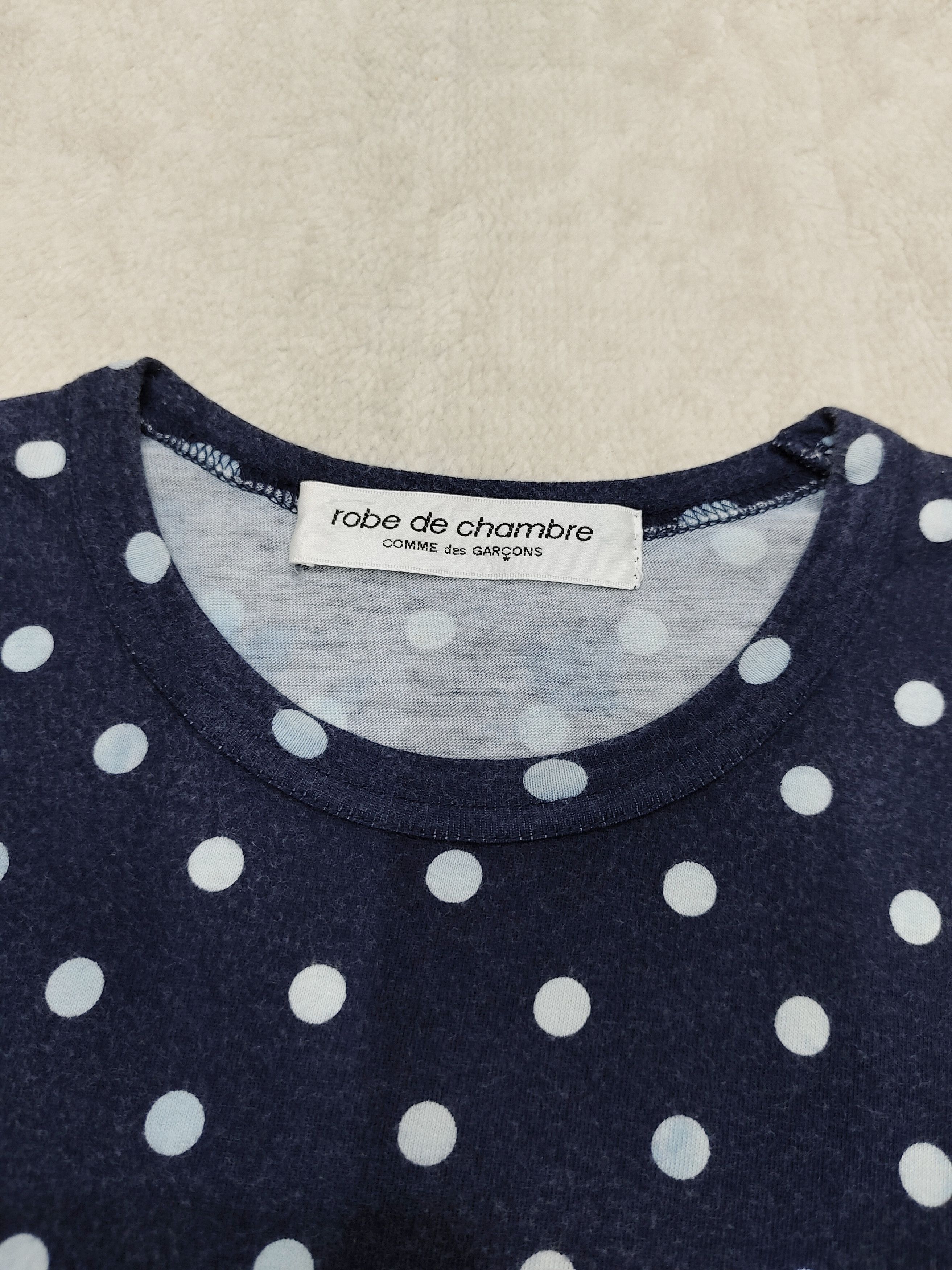 Comme des Garcons AD03 CDG Robe de Chambre Polka Dot Scallop Hem Cropped Tee Size M / US 6-8 / IT 42-44 - 10 Thumbnail