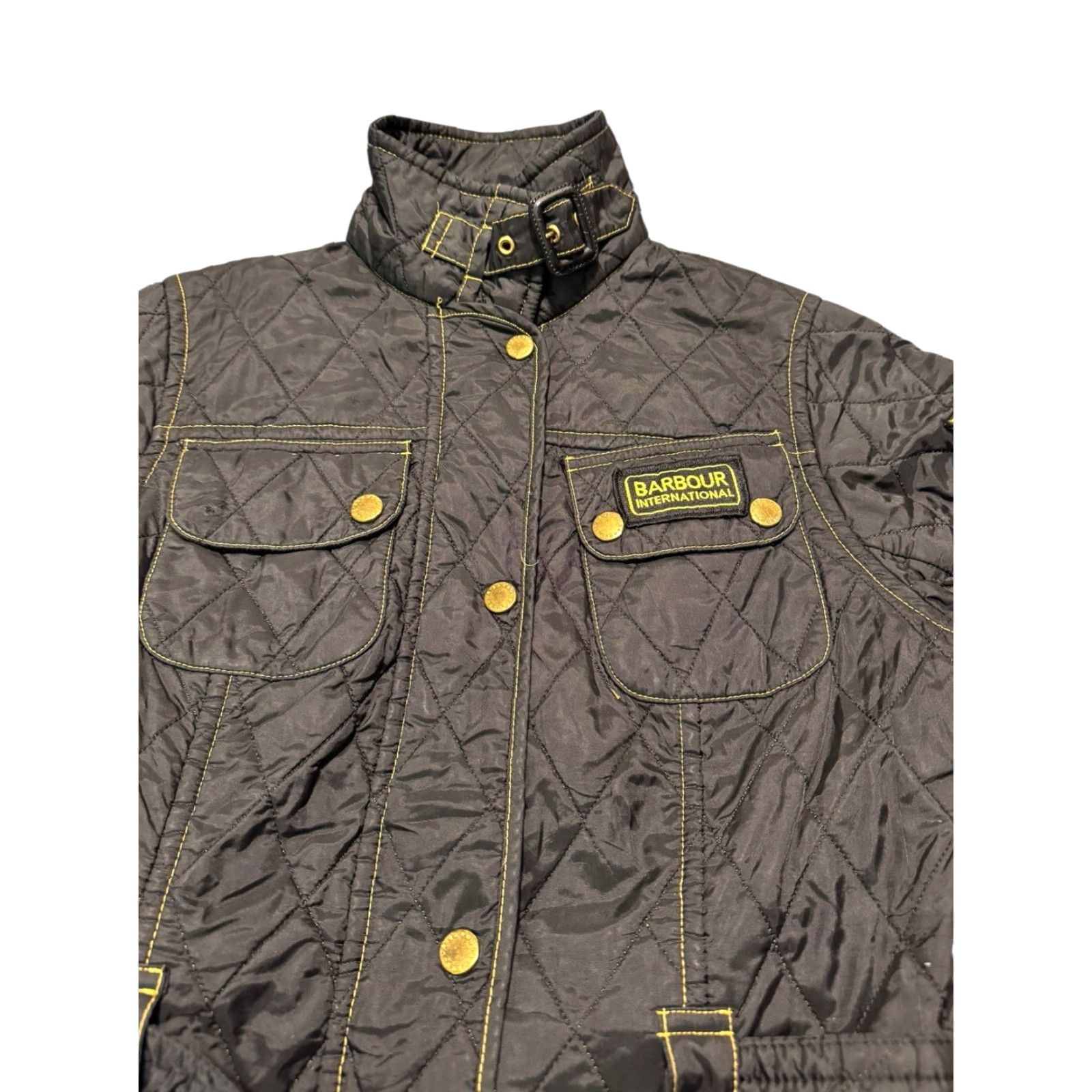 Barbour BARBOUR INTERNATIONAL Jacket Women’s Polarquilt Size UK 8 US 4 Black/Yellow Size S / US 4 / IT 40 - 5 Thumbnail