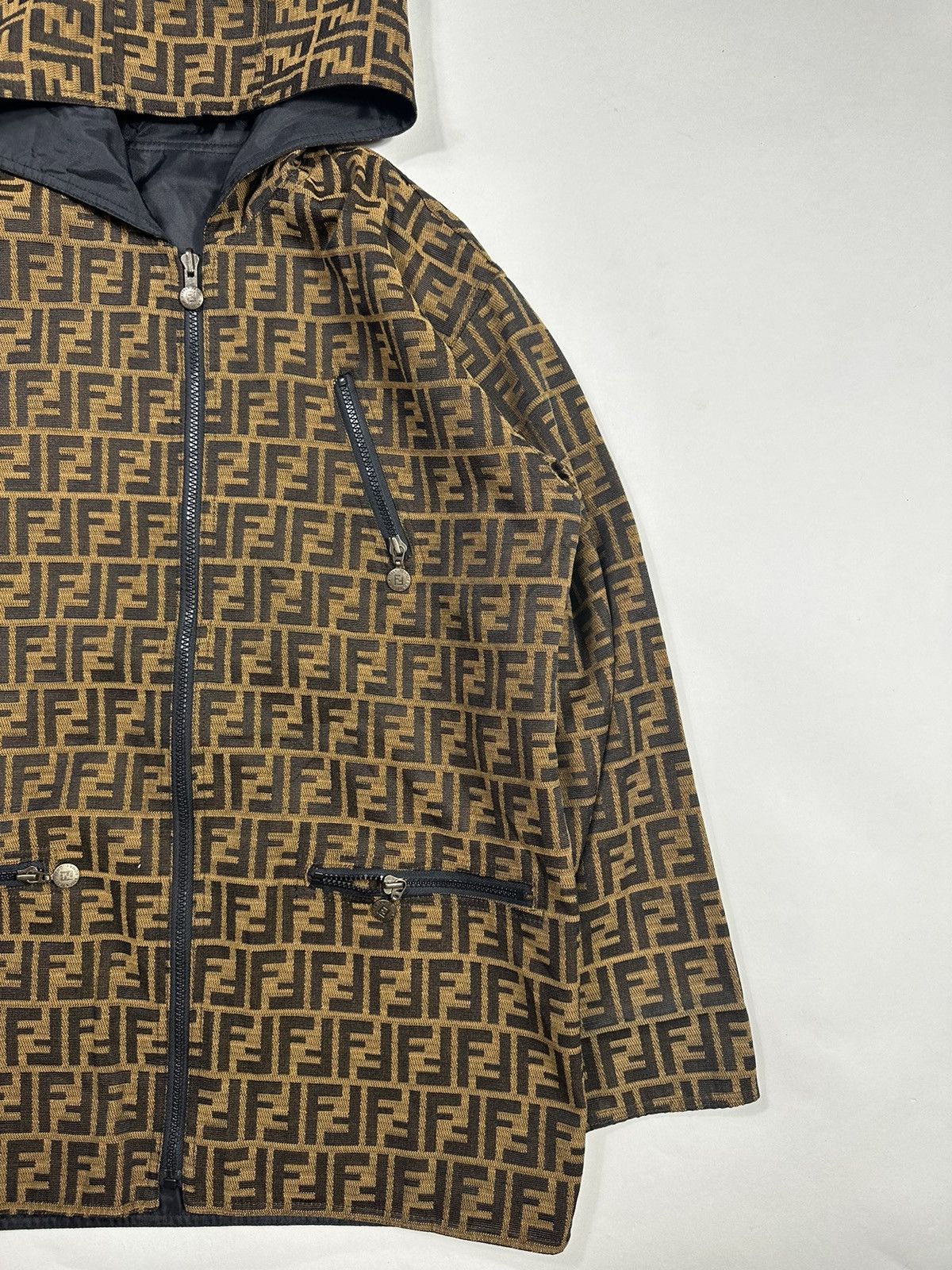 Fendi × Vintage Vintage - FENDI ZUCCA - Reversible Jacket Size US L / EU 52-54 / 3 - 3 Thumbnail
