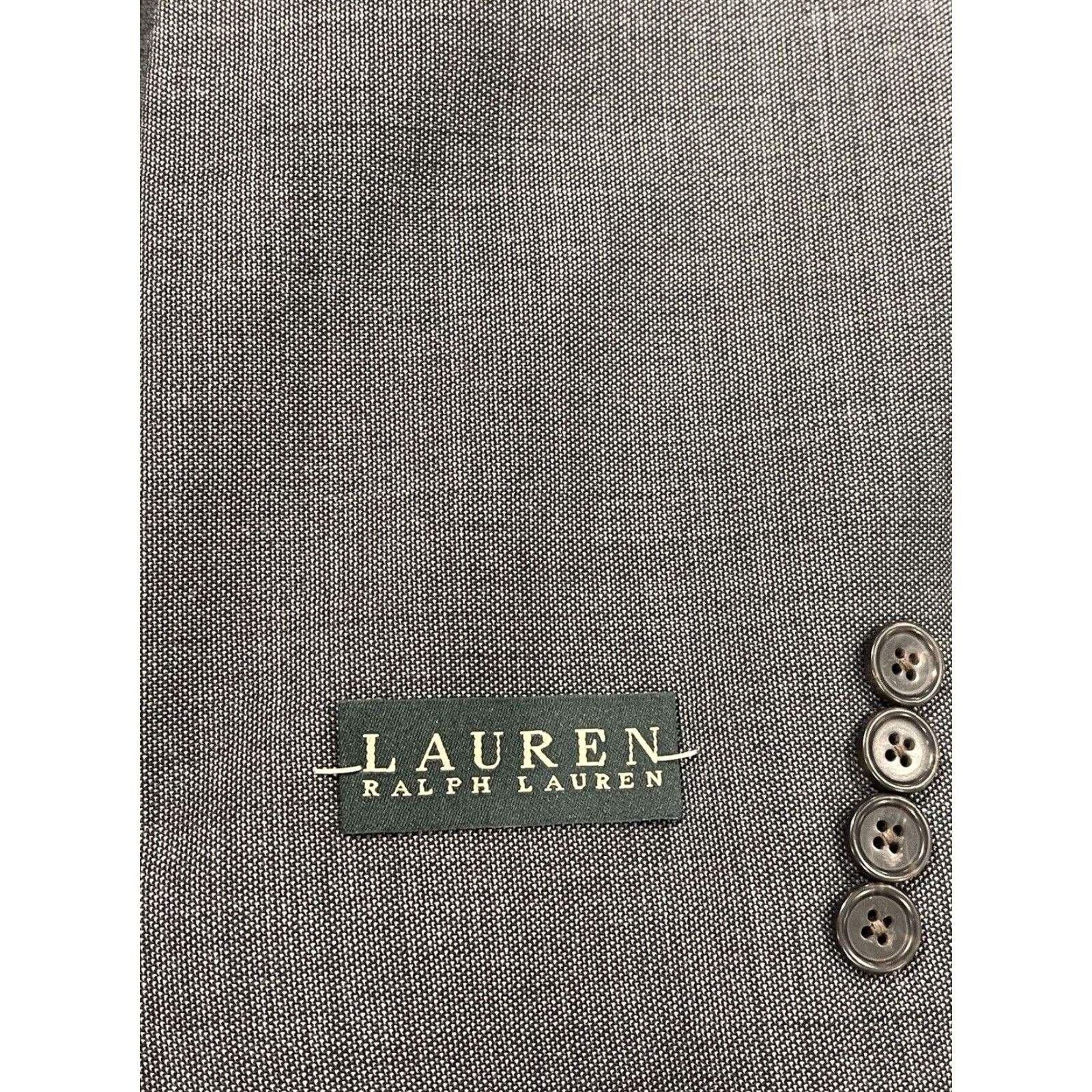 Ralph Lauren Lauren Ralph Lauren Jacket Mens 38R Gray Blazer Wool Blend 2 Button Solid Lined Business Casual Party/Cocktail Travel Workwear Mens Size 38R - 2 Thumbnail