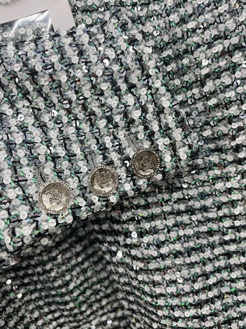 Chanel Chanel 23P Green Silver Sequin Jacket. Size US M / EU 48-50 / 2 - 2 Thumbnail