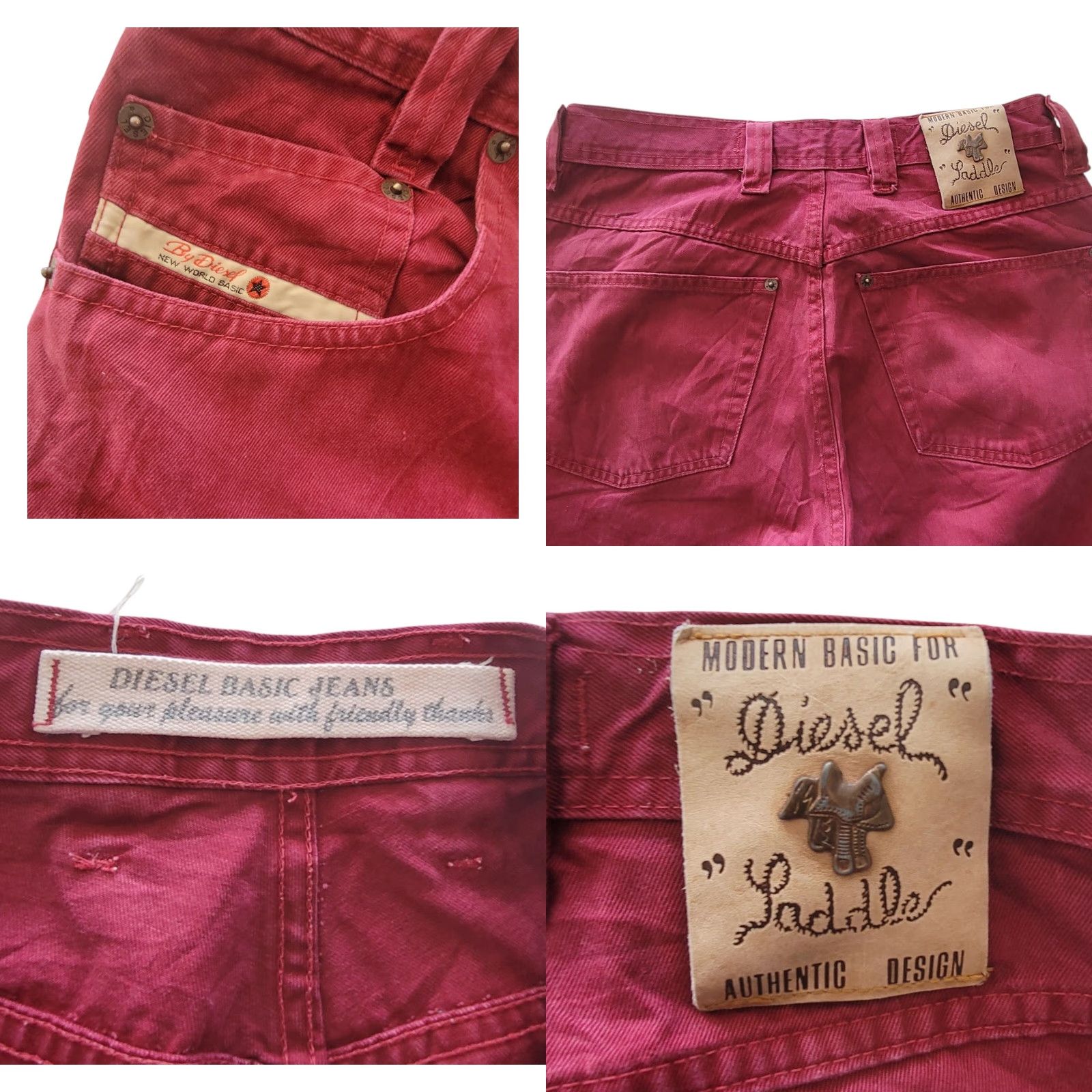 Diesel Diesel Saddle Vintage Red Jeans – W28 L29 – Italy | Women | Regular | Jeans | Red | 28x29 | Saddle Series | Vintage | 90s? Size 28" / US 6 / IT 42 - 9 Thumbnail