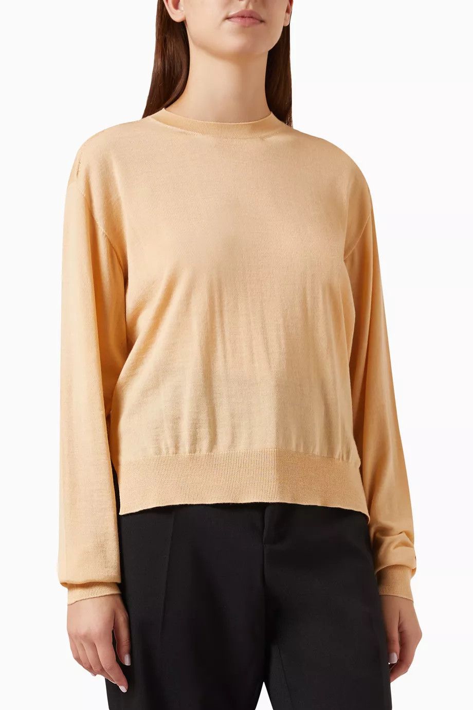 Jil Sander o1y1025 Crewneck Sweater in Apricot Size S / US 4 / IT 40 - 1 Thumbnail