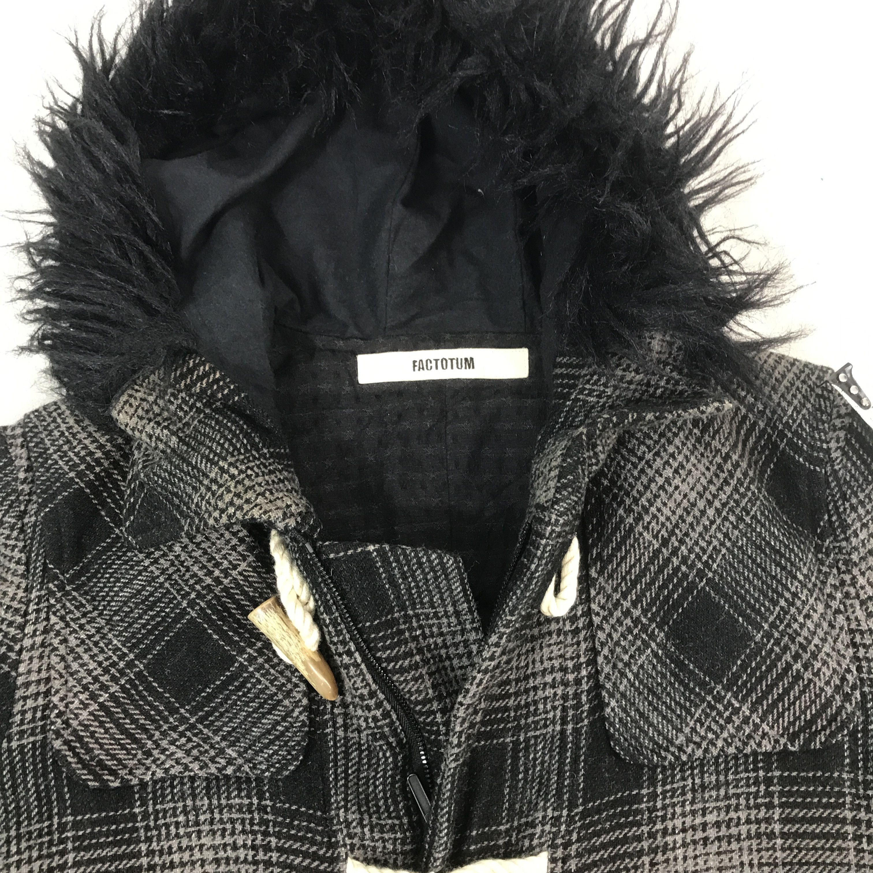 FACTOTUM Vintage Factotum Black Tartan Fur hoodie Jacket Size US M / EU 48-50 / 2 - 7 Thumbnail