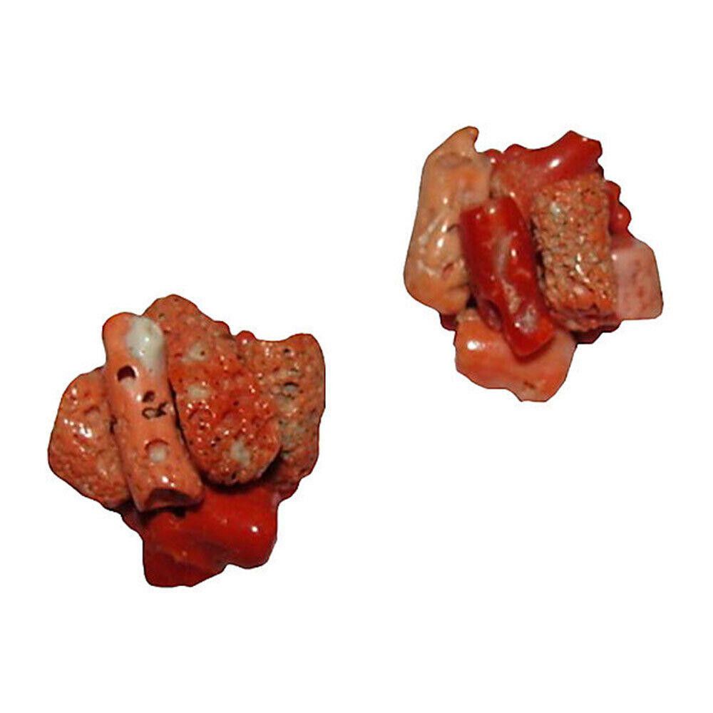 Handmade Red Coral Nugget Bead Earrings Size ONE SIZE - 1 Thumbnail