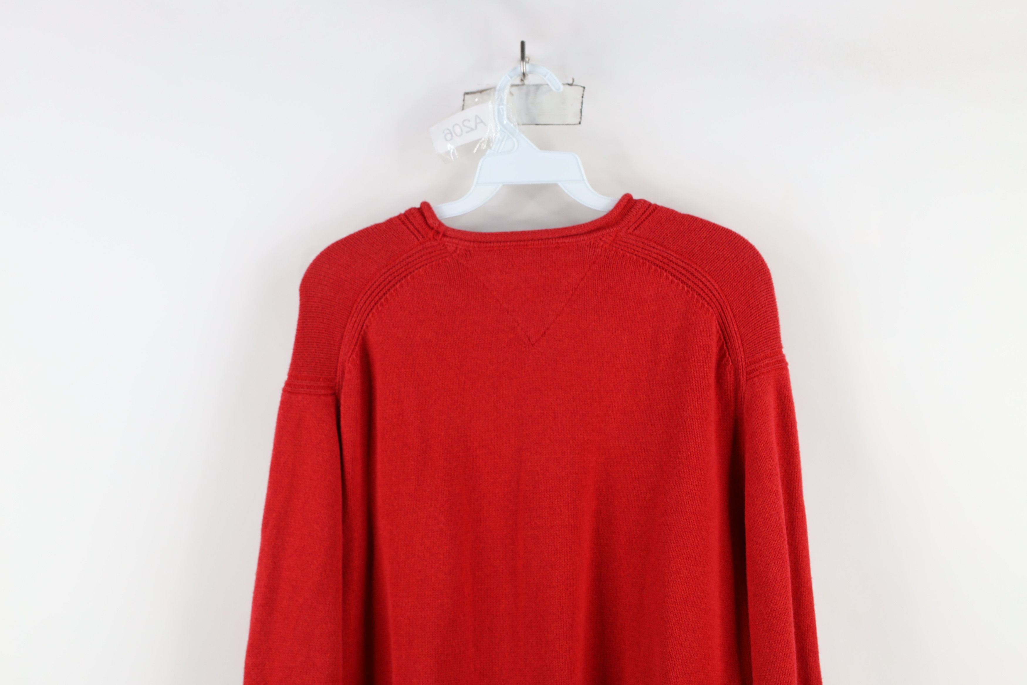 Tommy Hilfiger × Vintage Vintage 90s Tommy Hilfiger Cotton Marled Knit Sweater Red Size US L / EU 52-54 / 3 - 9 Thumbnail