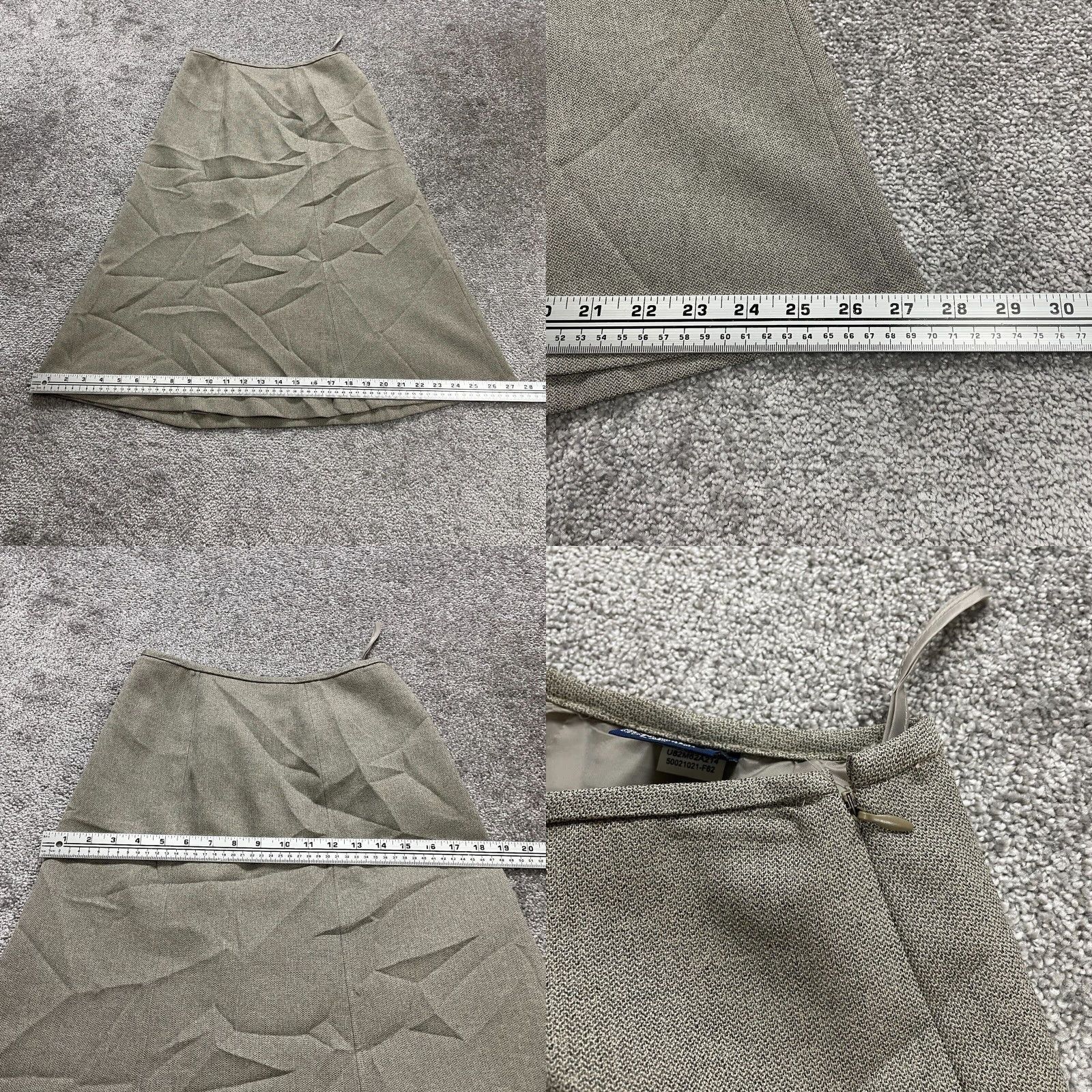 Evan Picone Evan Picone Skirt A-Line Midi Womens Small Taupe Side Zip Lined Work Office Vintage? No (No) Size 42" / US 20 - 8 Thumbnail