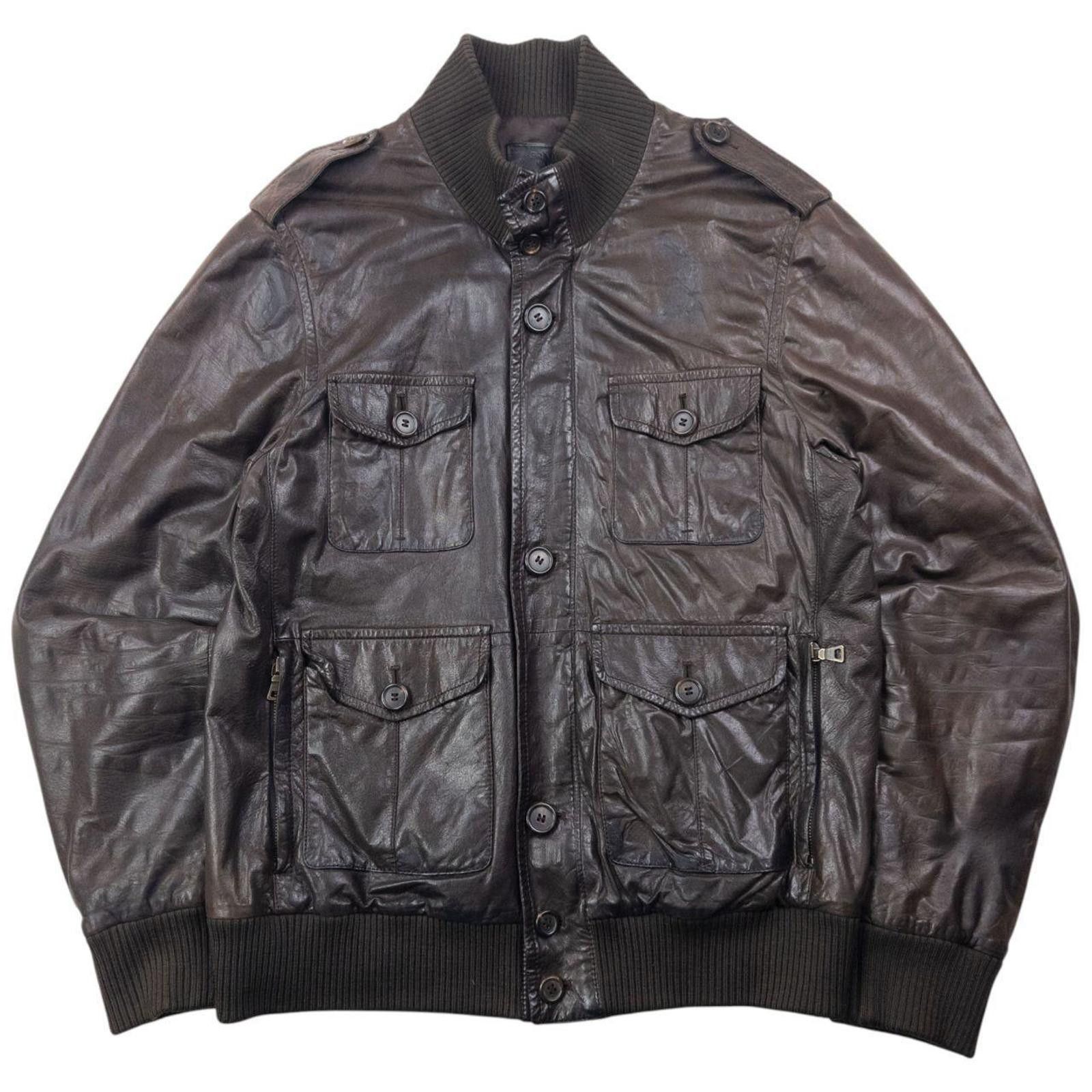 Prada Vintage 2010 Prada Multi Pocket Leather Jacket Size L Size US L / EU 52-54 / 3 - 1 Thumbnail