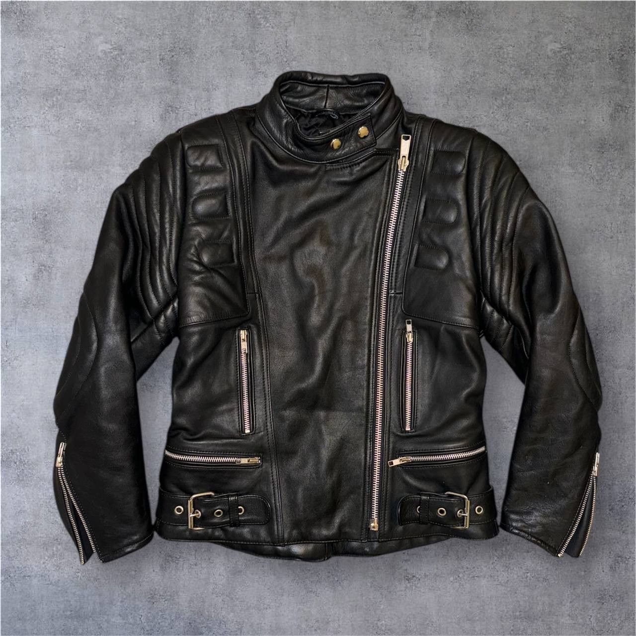Genuine Leather Biker Racer Moto Leather Jacket Size S / US 4 / IT 40 - 1 Thumbnail