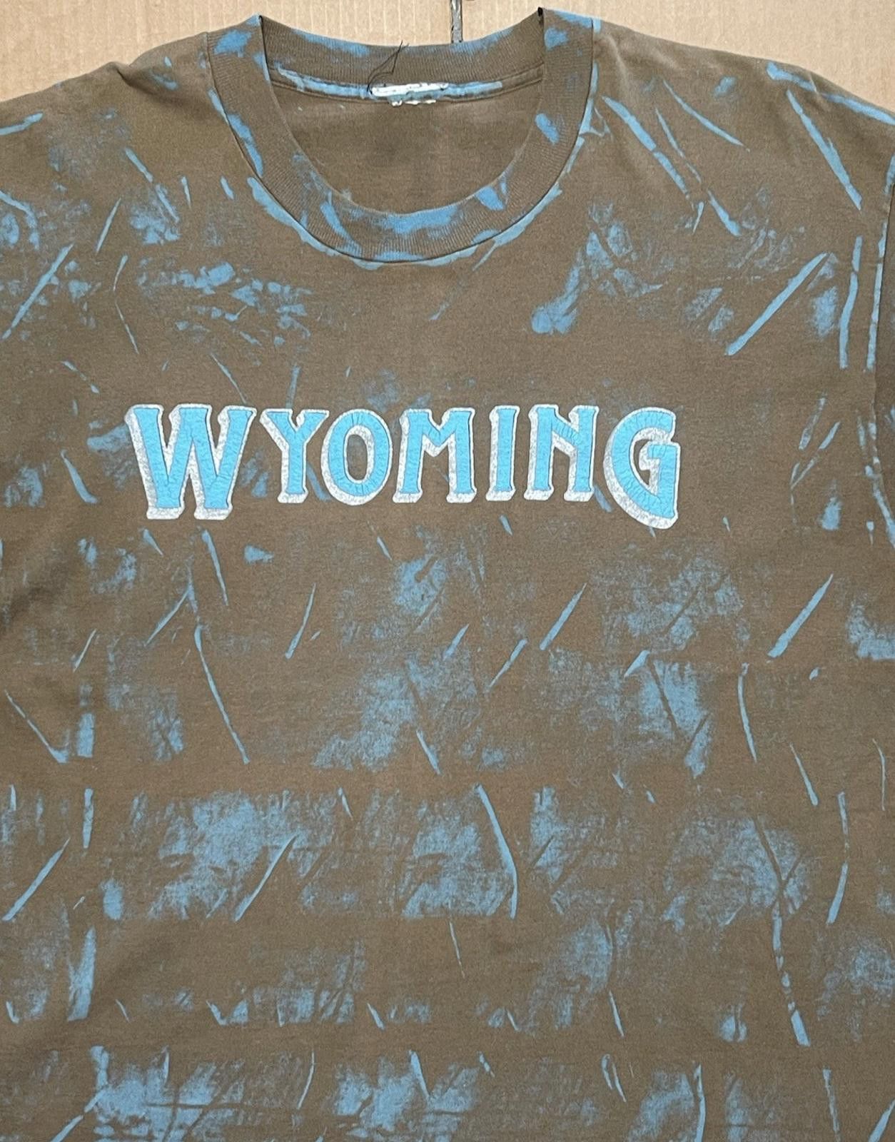 Vintage VTG 1990s Wyoming AOP Puff Print TShirt Single Stitch USA XL Size US XL / EU 56 / 4 - 2 Thumbnail