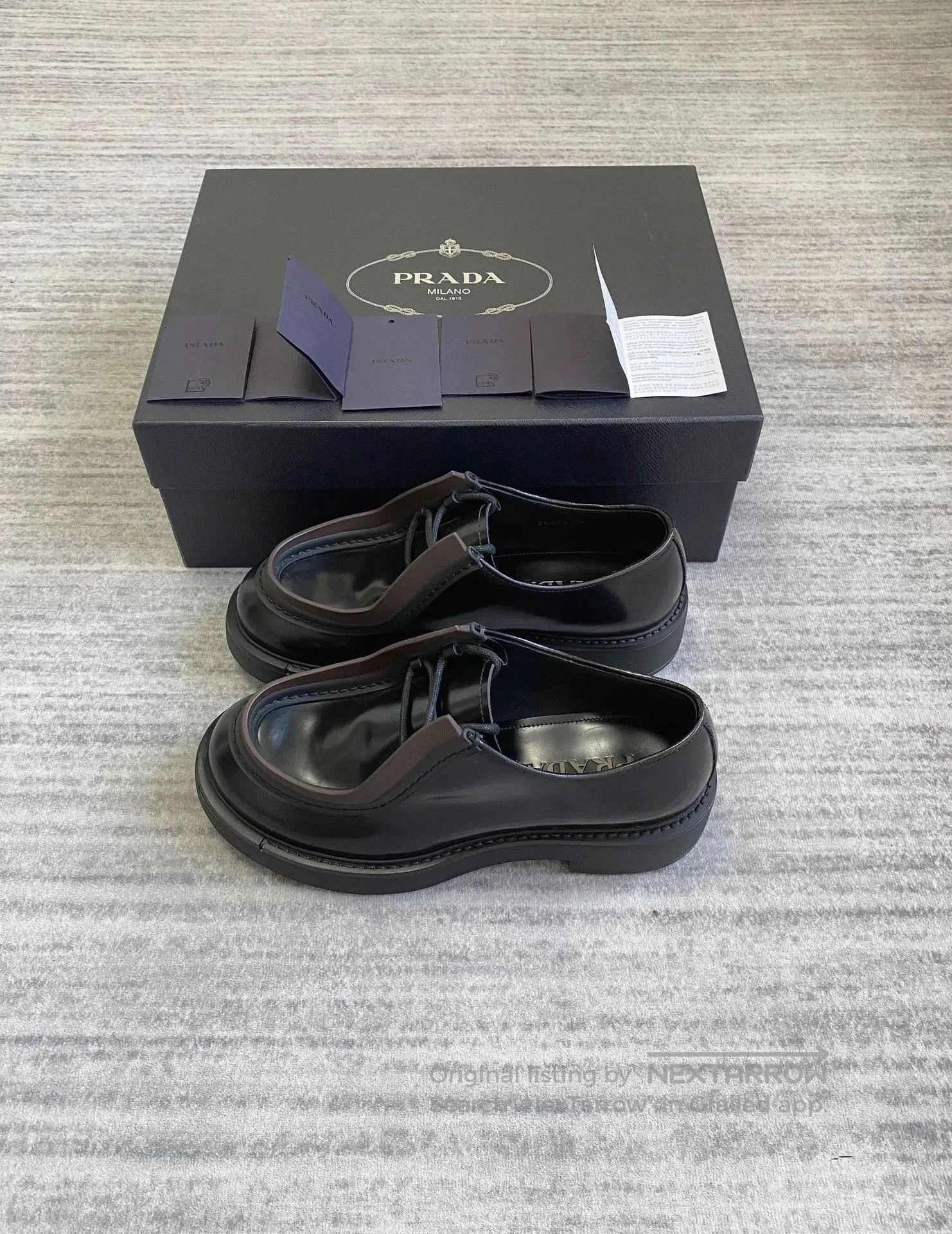 Prada prada raf simons black derby leather shoes. Size US 6 / EU 39 - 3 Thumbnail
